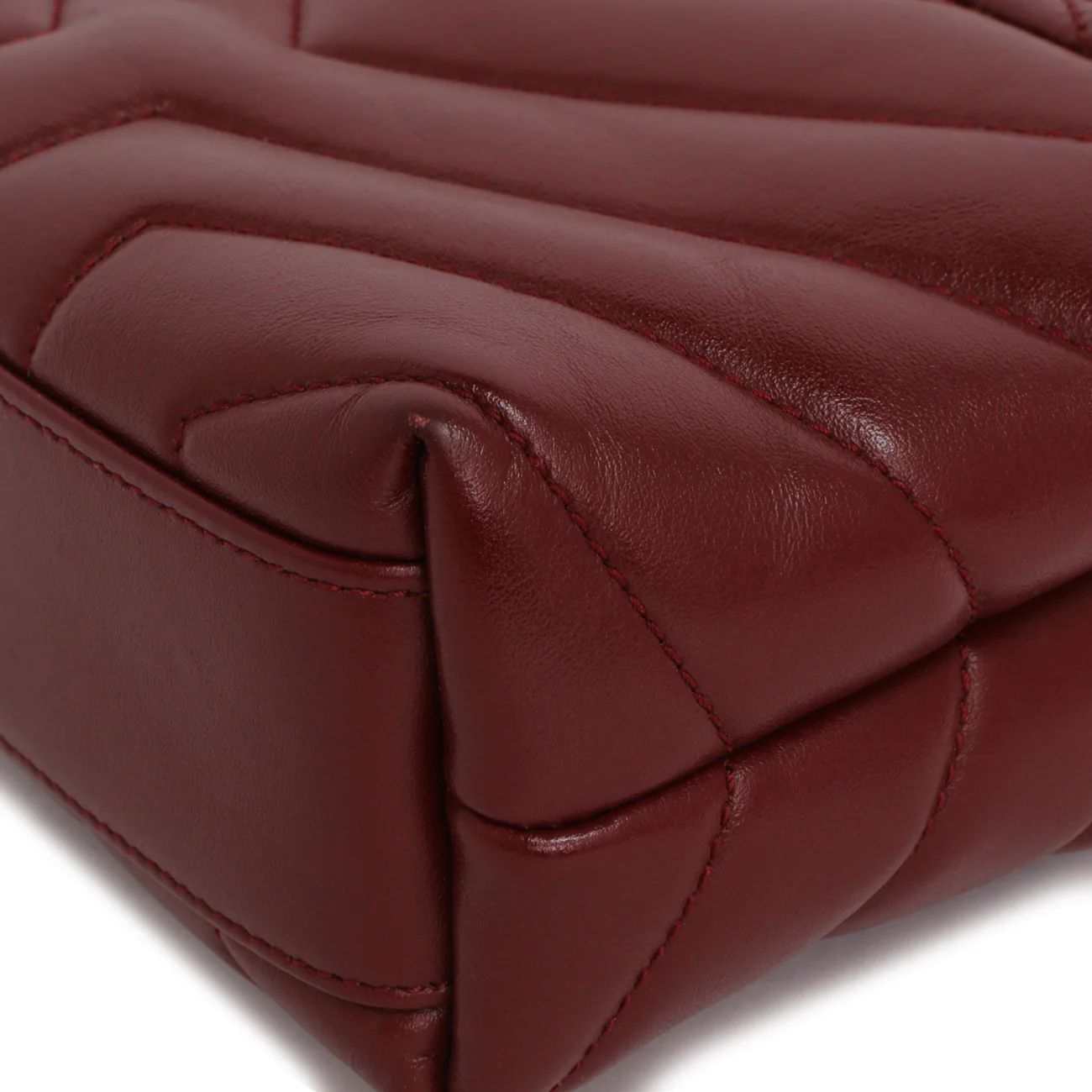 Saint Laurent Burgundy Calfskin Monogram Toy Loulou Crossbody - Image 7