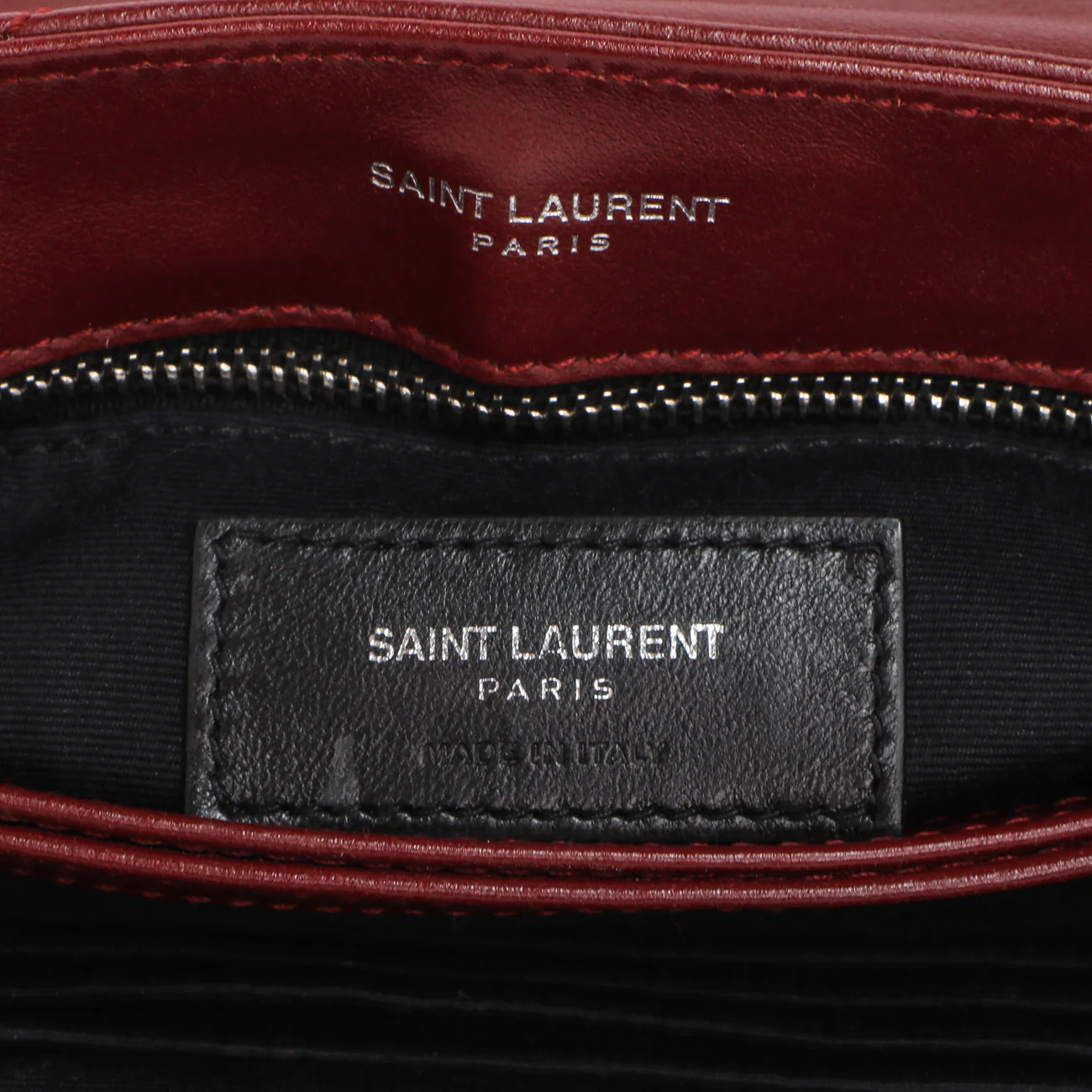 Saint Laurent Burgundy Calfskin Monogram Toy Loulou Crossbody - Image 9