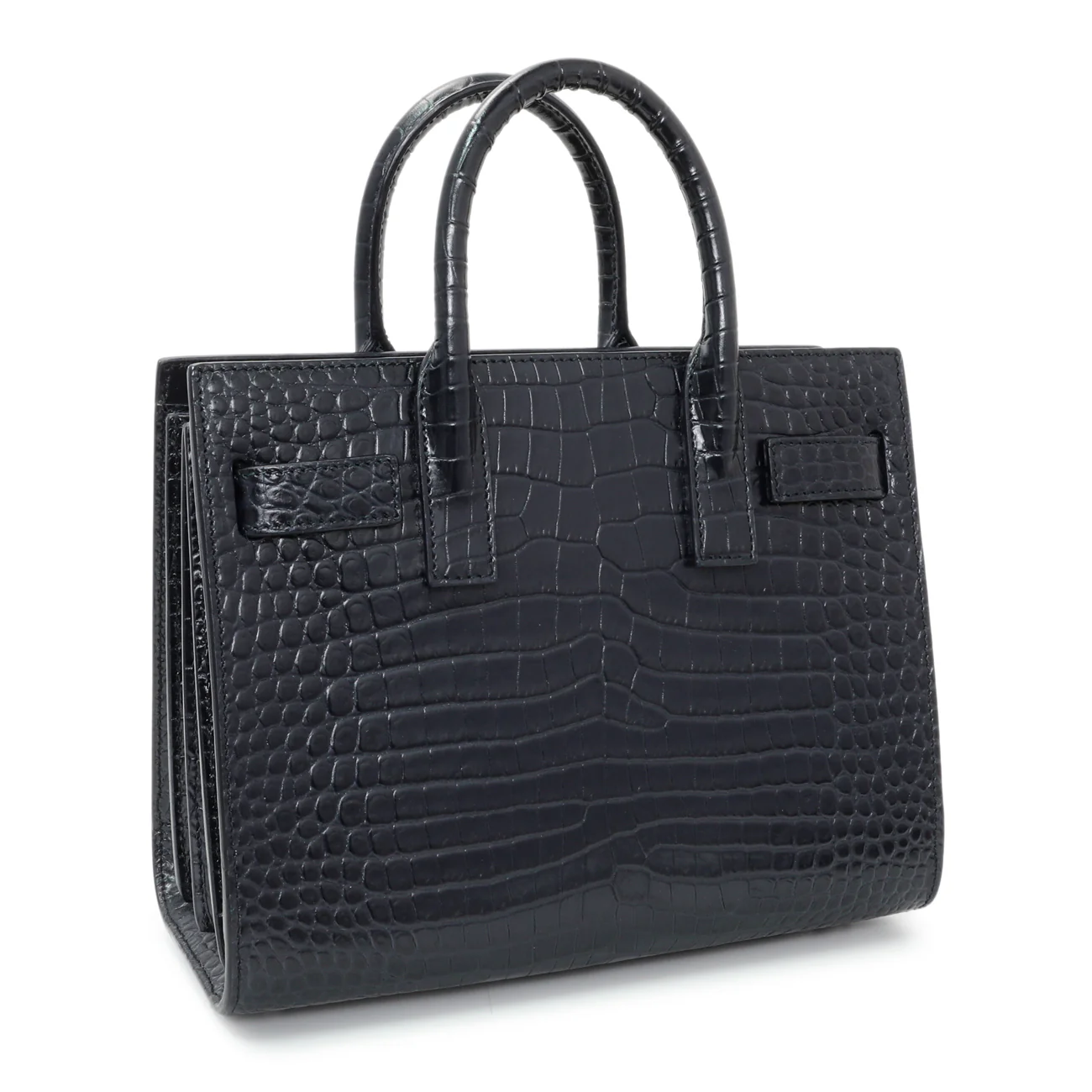 Saint Laurent Calfskin Crocodile Embossed Nano Sac De Jour - Image 2