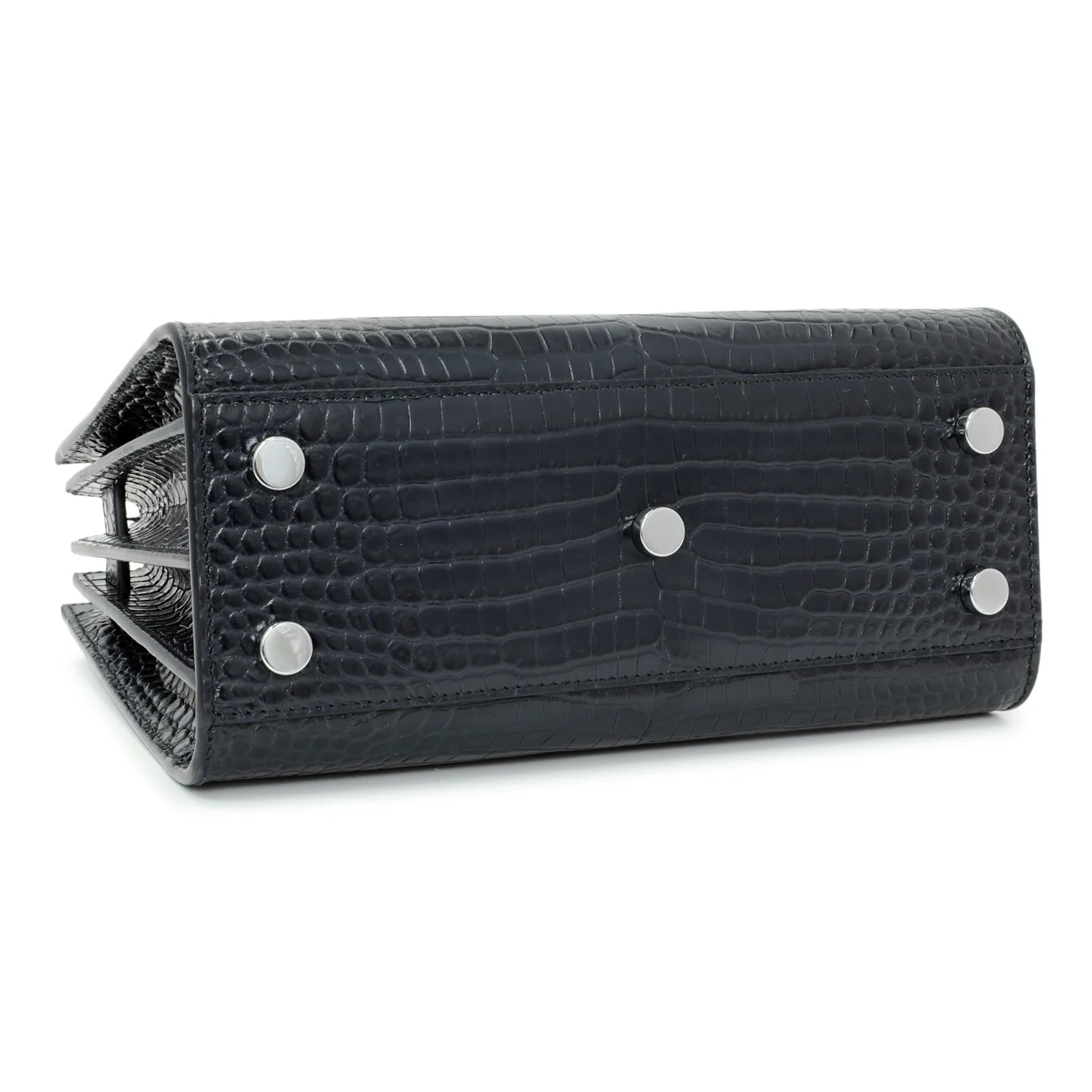 Saint Laurent Calfskin Crocodile Embossed Nano Sac De Jour - Image 3