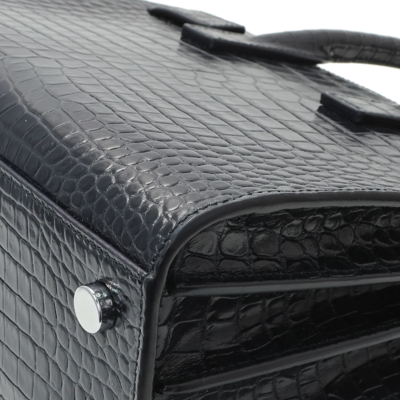 Saint Laurent Calfskin Crocodile Embossed Nano Sac De Jour - Image 7
