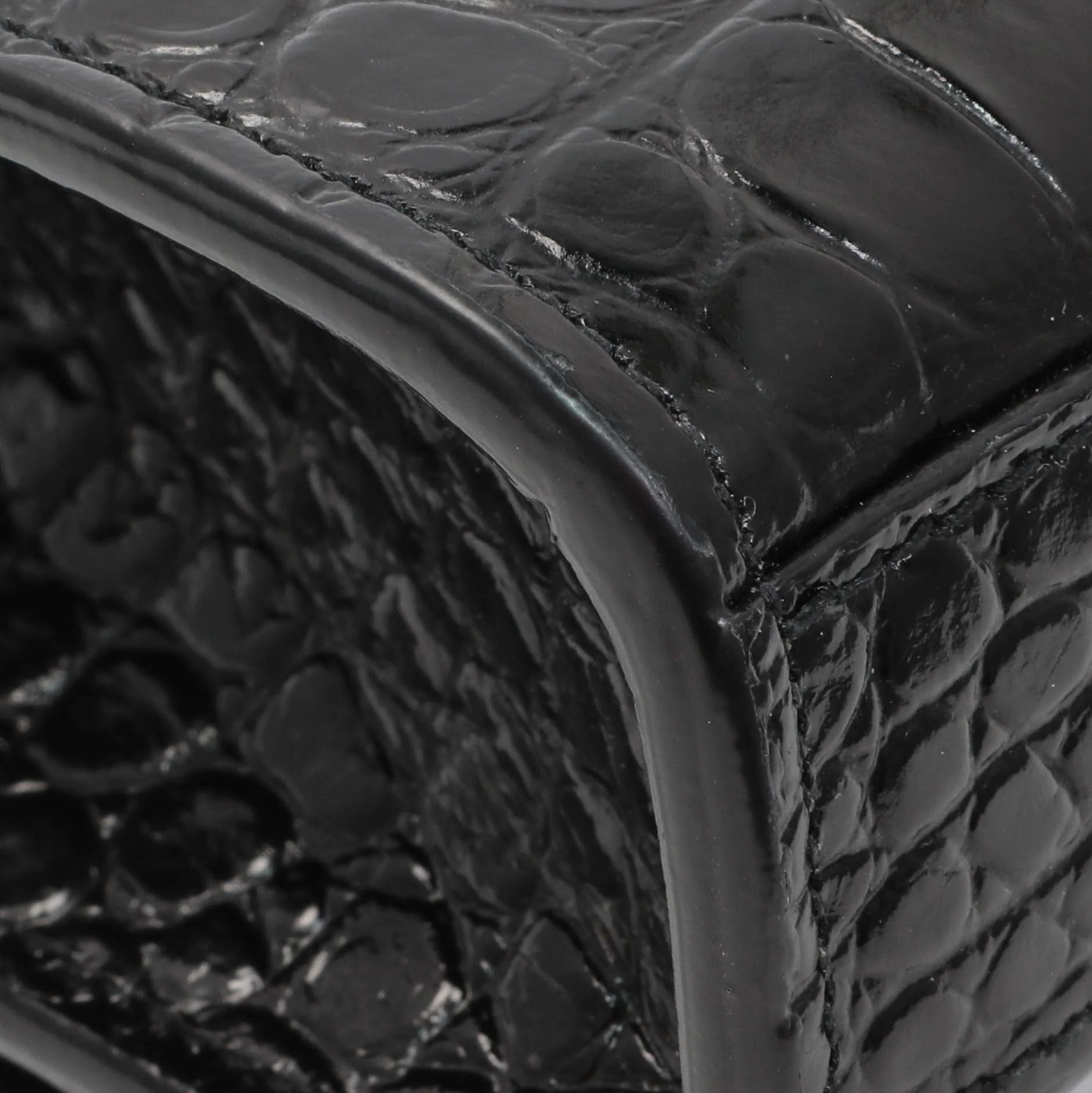 Saint Laurent Calfskin Crocodile Embossed Small Classic Monogram Kate Satchel - Image 6