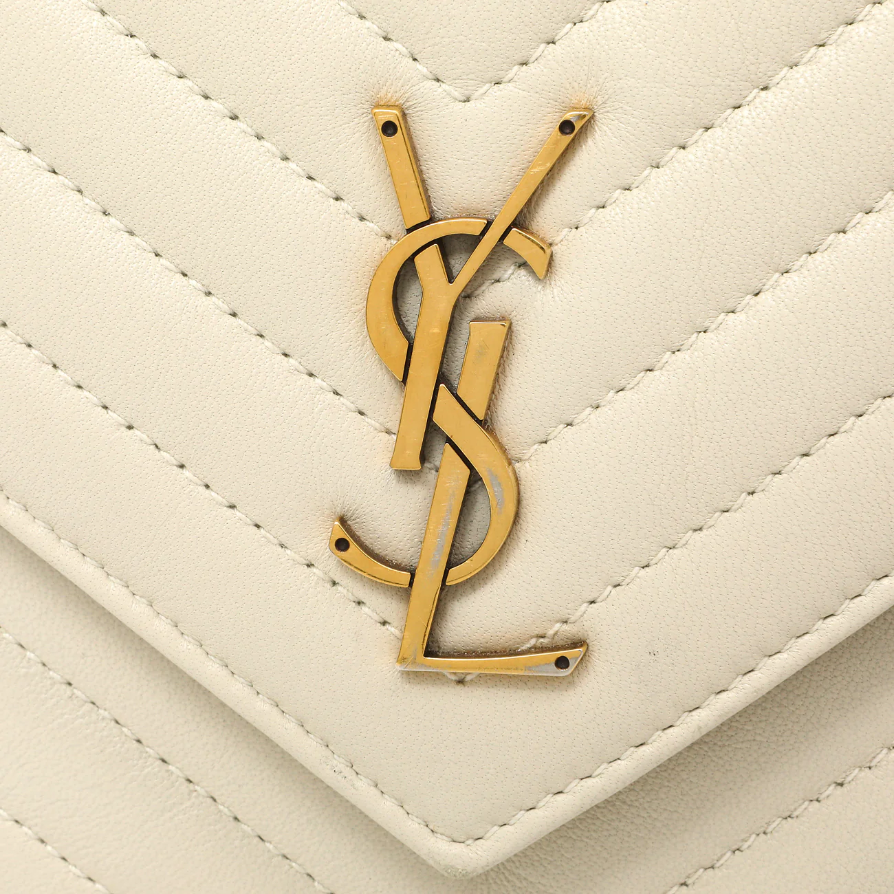 Saint Laurent Cream Lambskin Matelasse Monogram Joe Backpack - Image 11