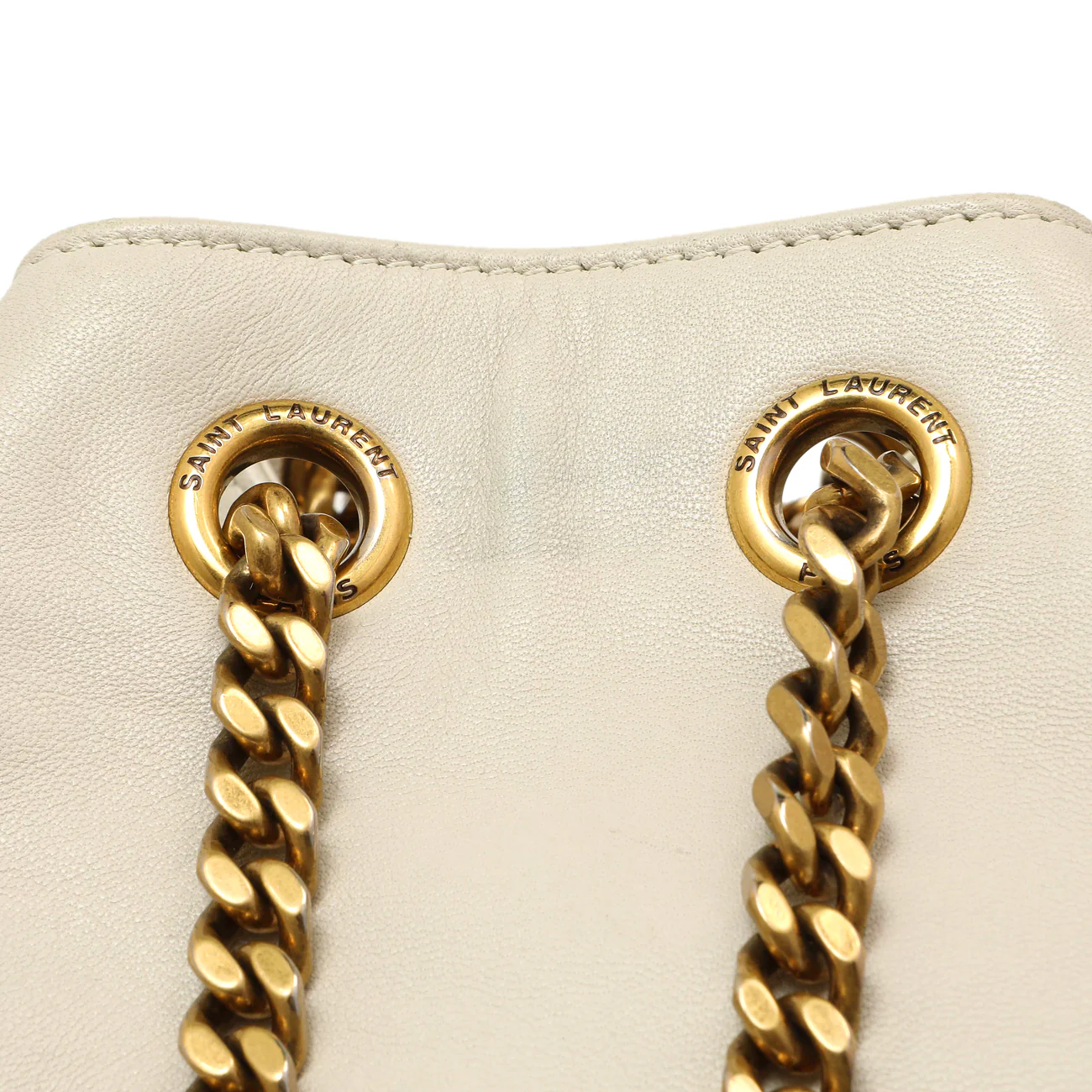 Saint Laurent Cream Lambskin Matelasse Monogram Joe Backpack - Image 12