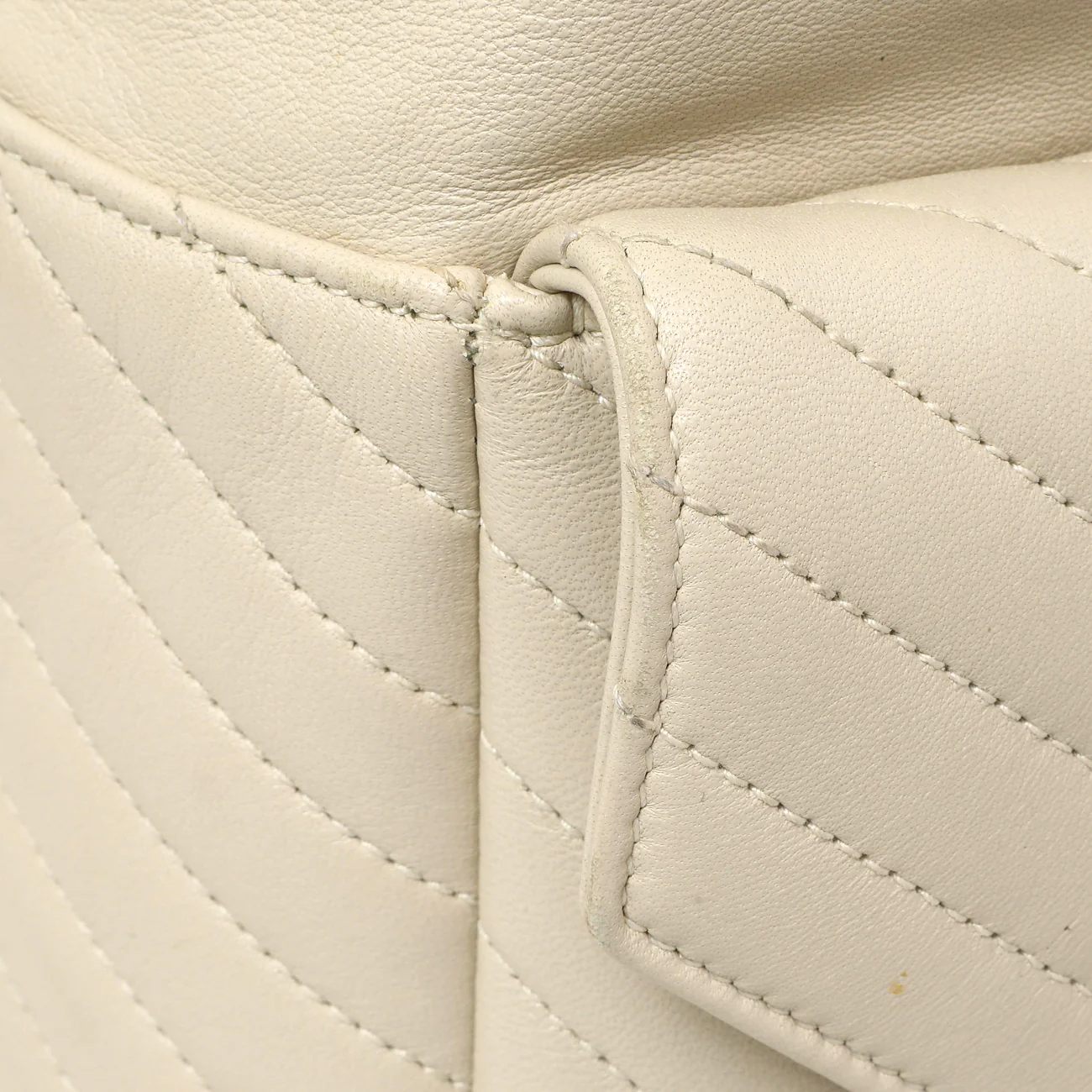 Saint Laurent Cream Lambskin Matelasse Monogram Joe Backpack - Image 13