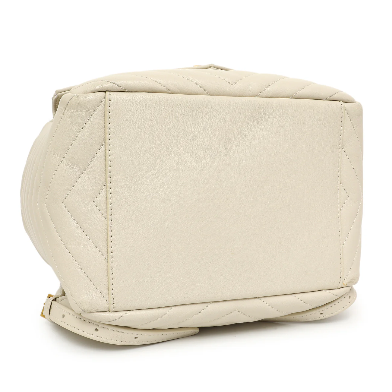 Saint Laurent Cream Lambskin Matelasse Monogram Joe Backpack - Image 3