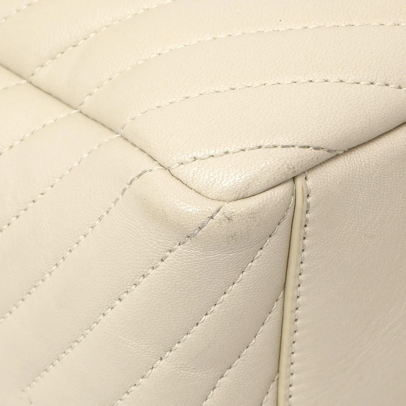 Saint Laurent Cream Lambskin Matelasse Monogram Joe Backpack - Image 4