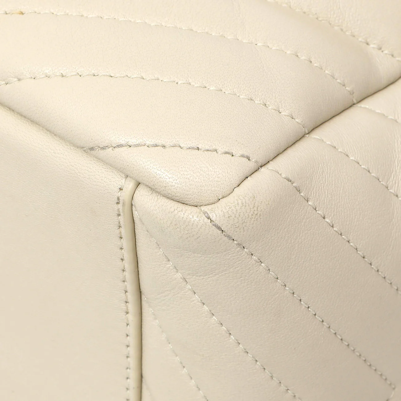 Saint Laurent Cream Lambskin Matelasse Monogram Joe Backpack - Image 5