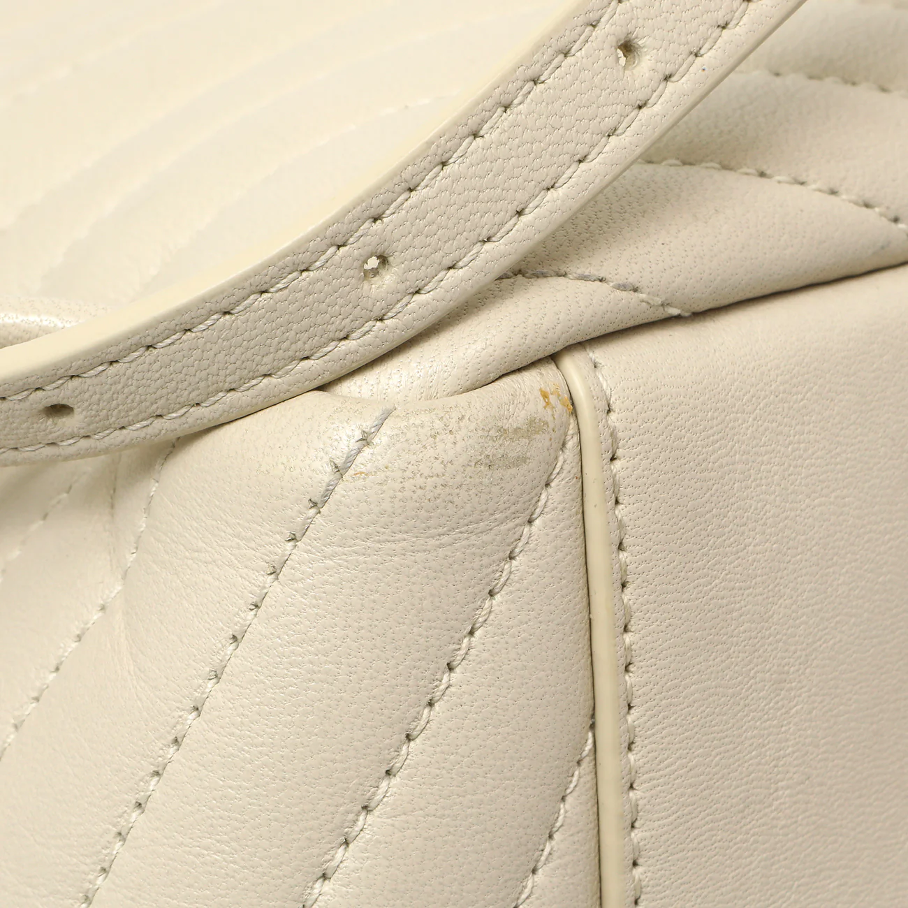 Saint Laurent Cream Lambskin Matelasse Monogram Joe Backpack - Image 7