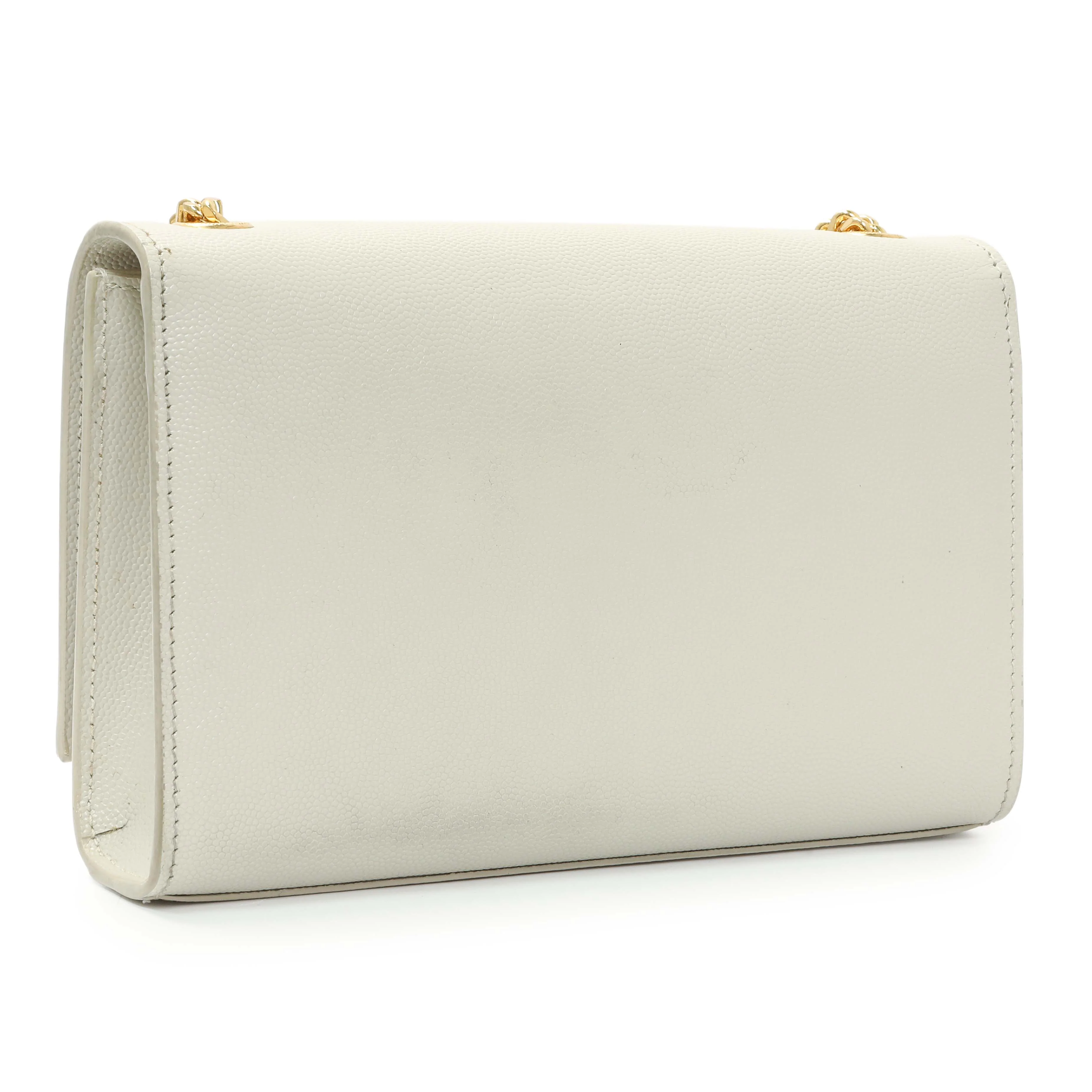 Saint Laurent Crema Soft Grain De Poudre Small Classic Monogram Kate Tassel Satchel - Image 2