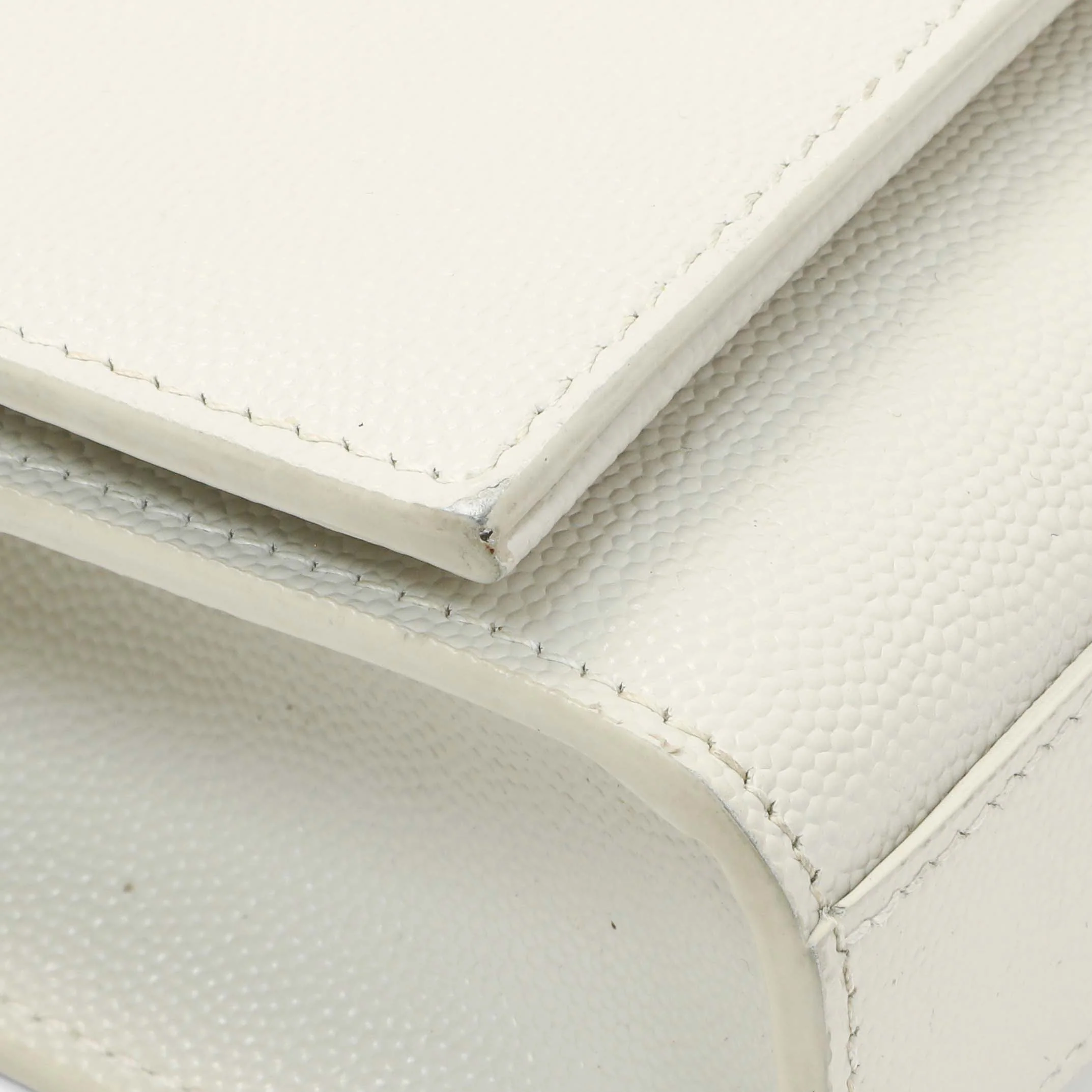 Saint Laurent Crema Soft Grain De Poudre Small Classic Monogram Kate Tassel Satchel - Image 4