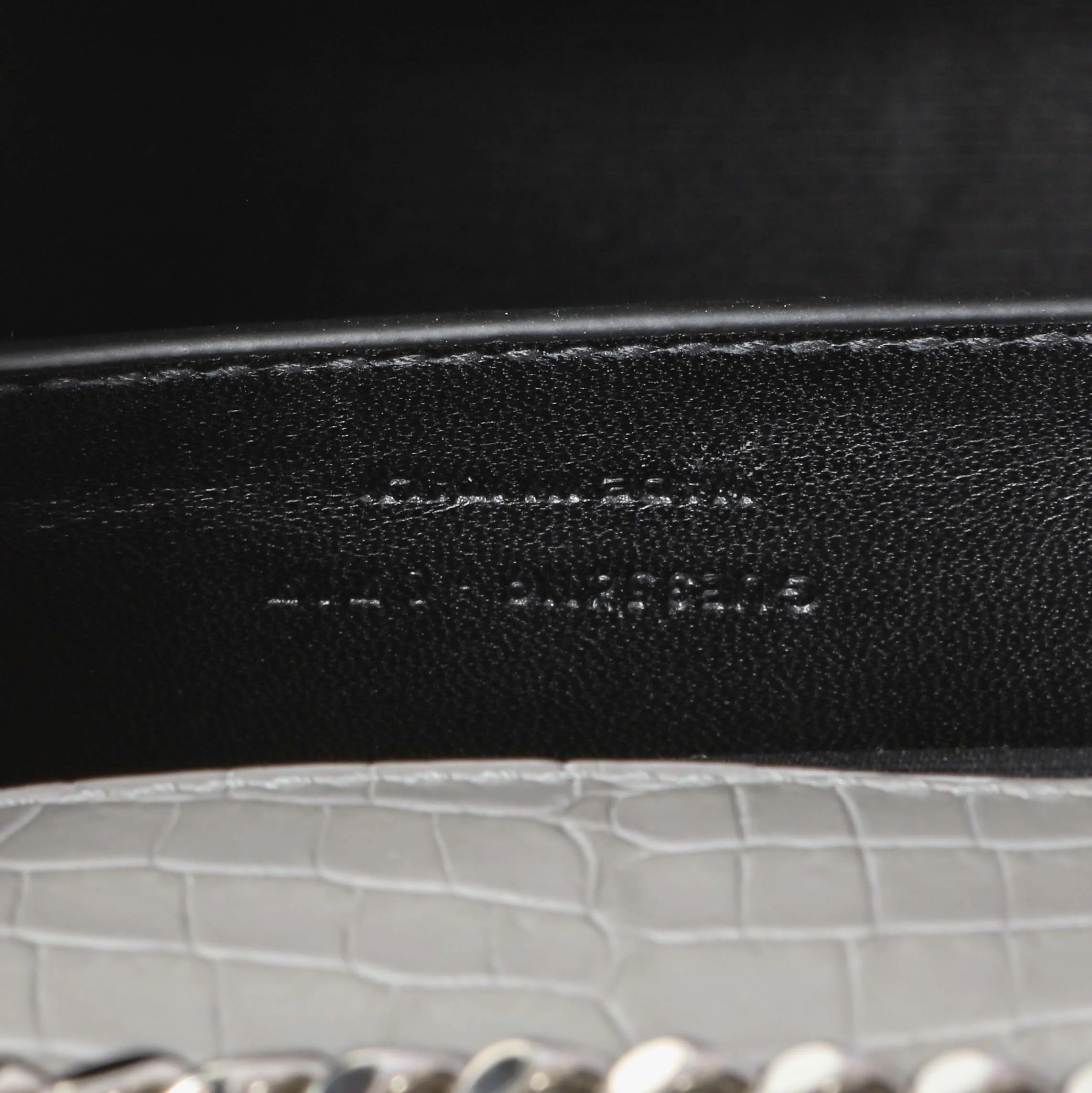 Saint Laurent Crocodile Embossed Calfskin Medium Monogram Kate Tassel Satchel - Image 10