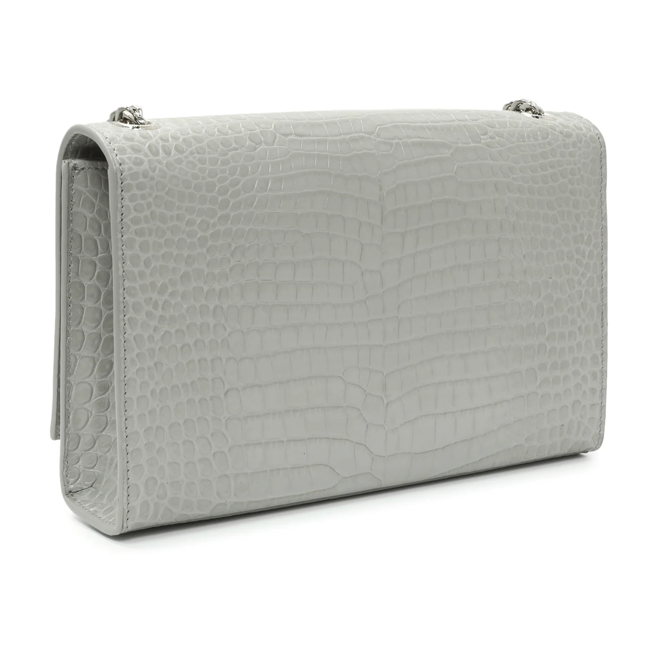 Saint Laurent Crocodile Embossed Calfskin Medium Monogram Kate Tassel Satchel - Image 2
