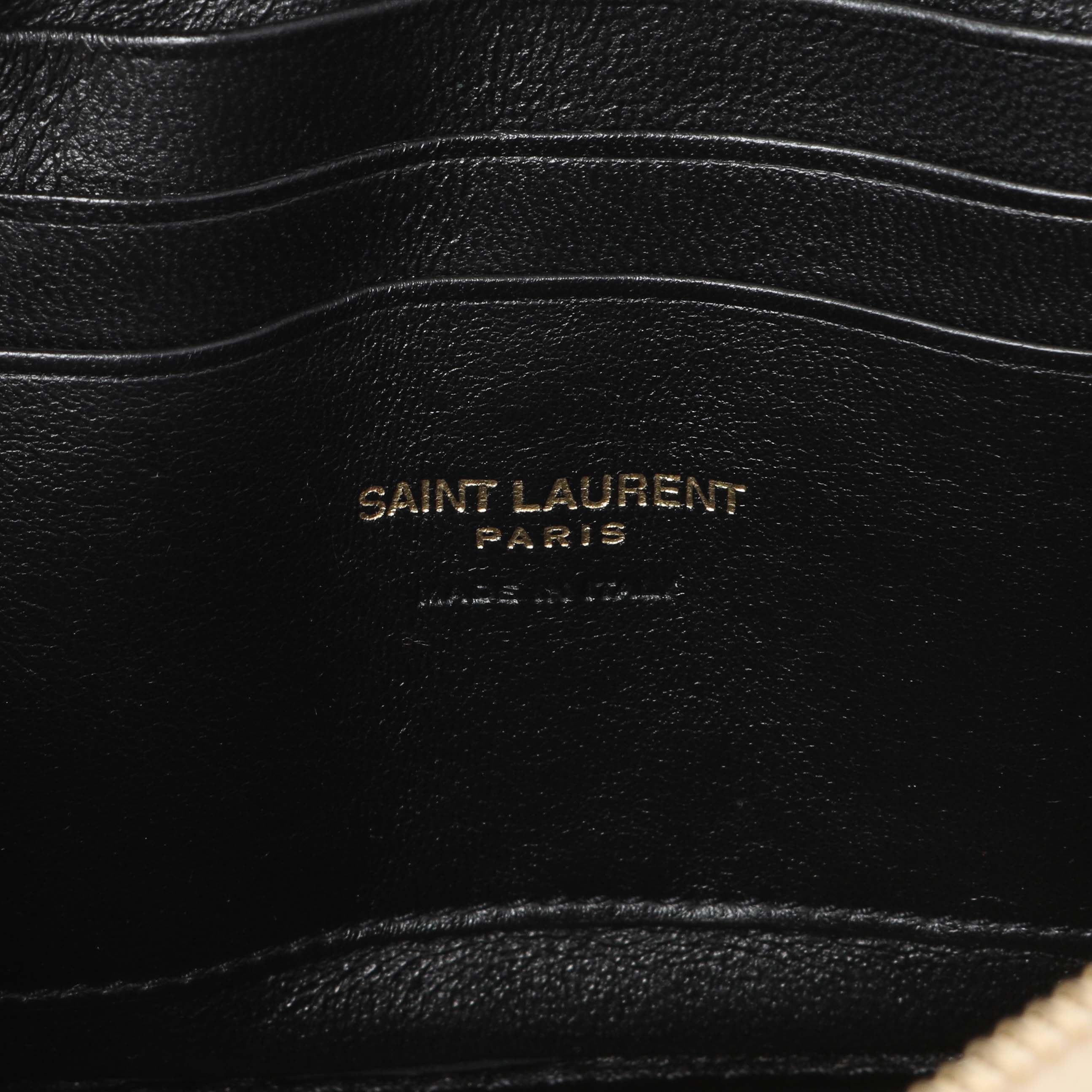 Saint Laurent Dark Beige Grain De Poudre Matelasse Monogram Mini Lou Camera Bag - Image 5
