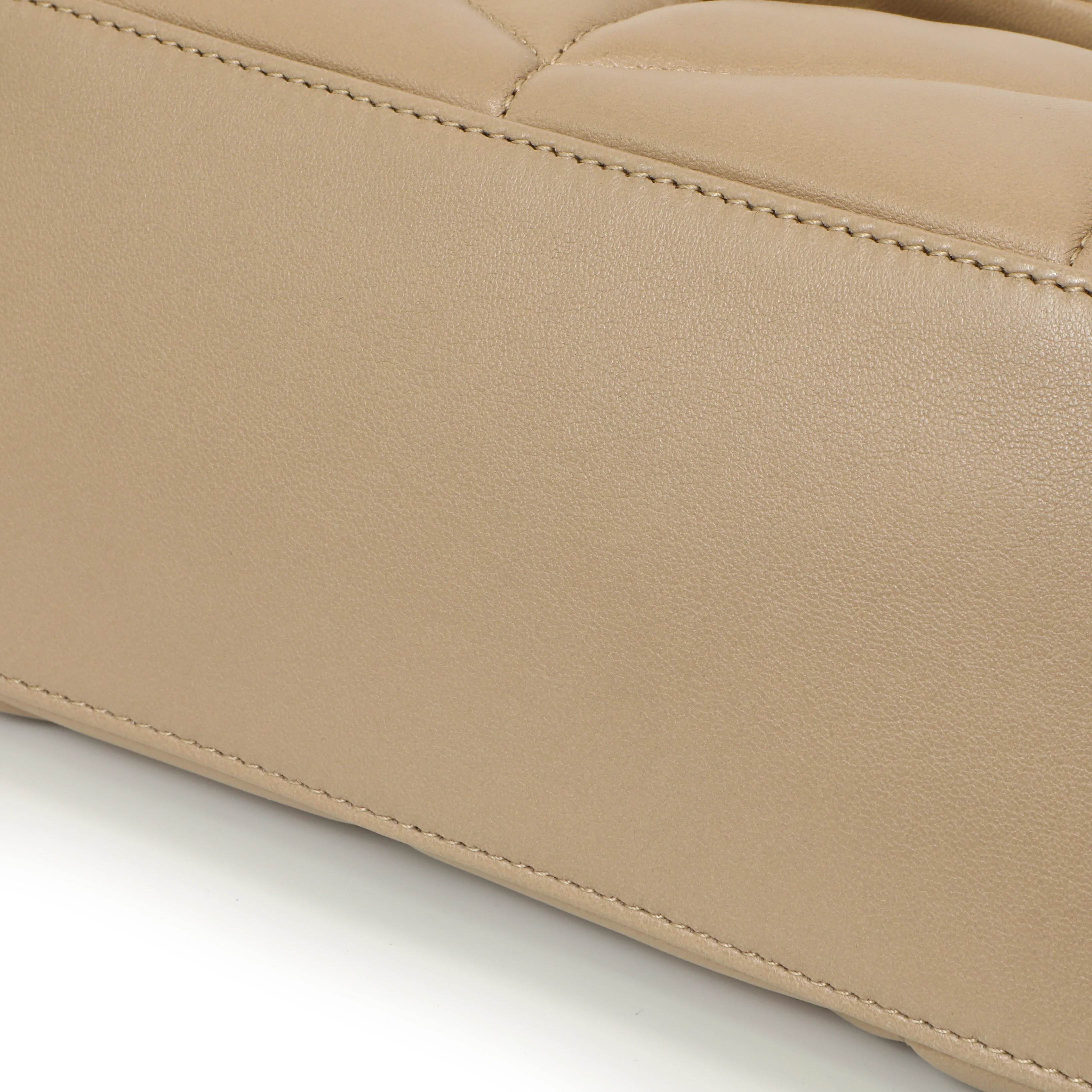 Saint Laurent Dark Beige Lambskin Small Loulou Puffer - Image 11