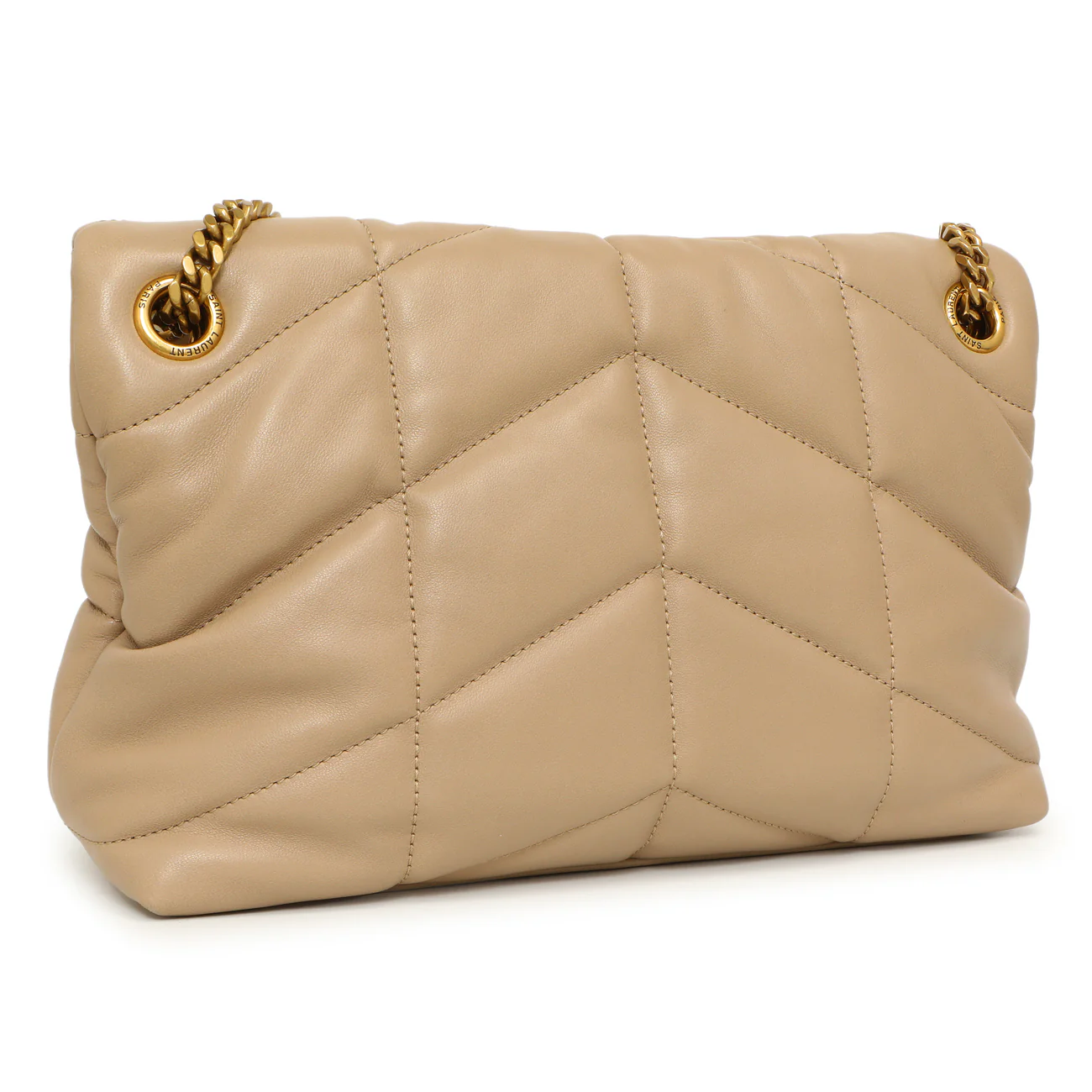 Saint Laurent Dark Beige Lambskin Small Loulou Puffer - Image 2