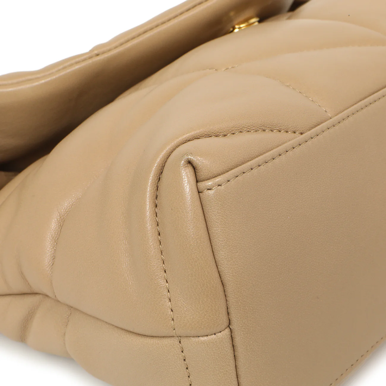 Saint Laurent Dark Beige Lambskin Small Loulou Puffer - Image 4