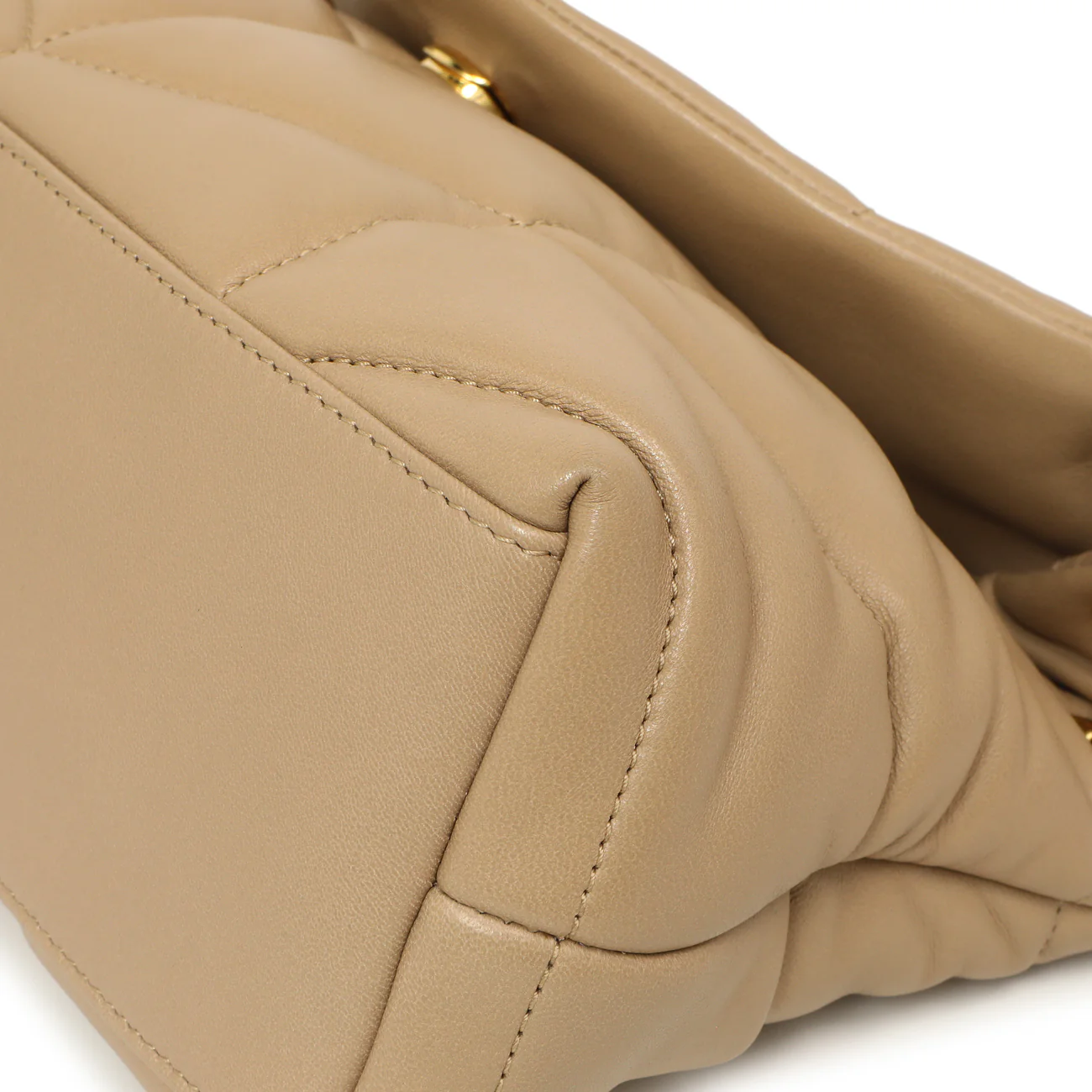 Saint Laurent Dark Beige Lambskin Small Loulou Puffer - Image 5