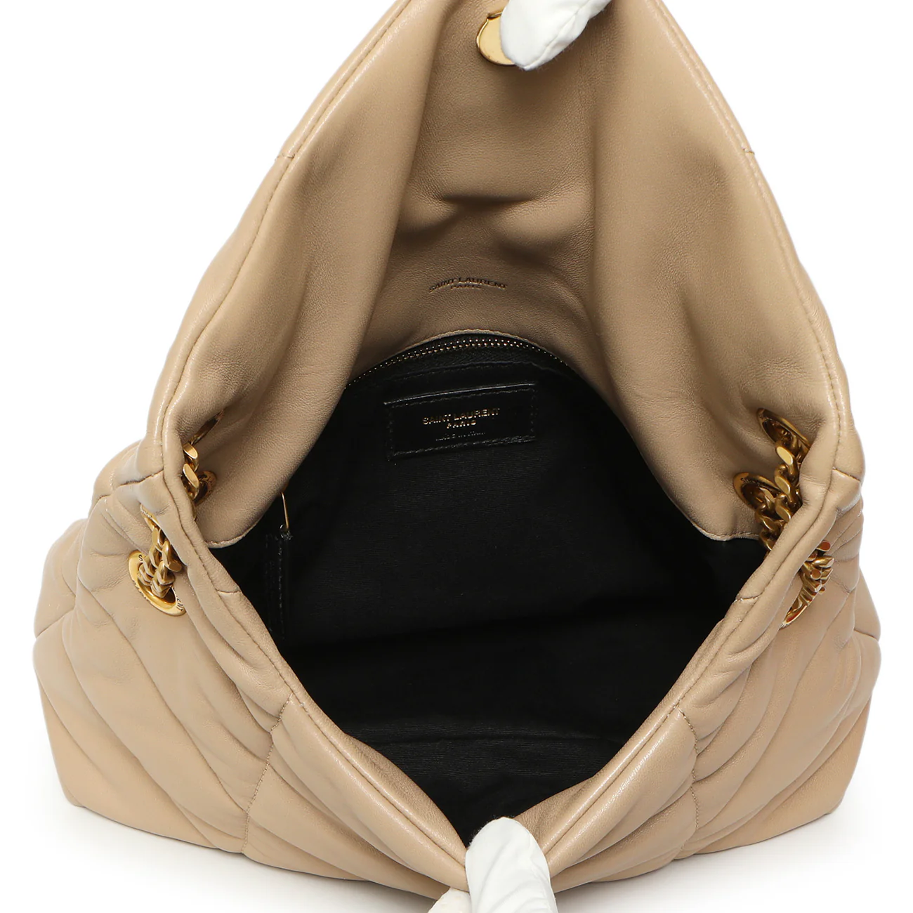 Saint Laurent Dark Beige Lambskin Small Loulou Puffer - Image 9