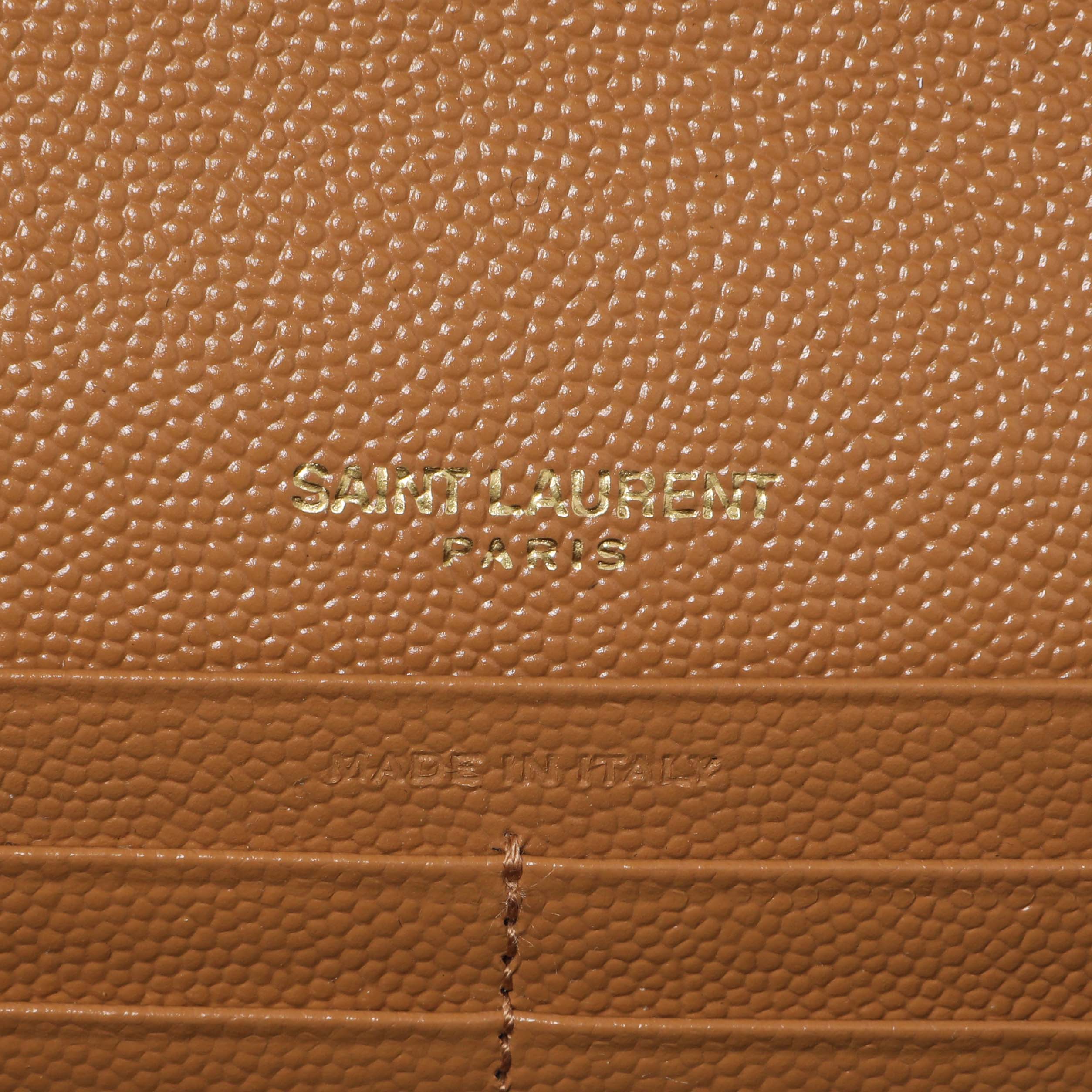 Saint Laurent Dune Grain De Poudre Matelasse Chevron Monogram Chain Wallet - Image 5