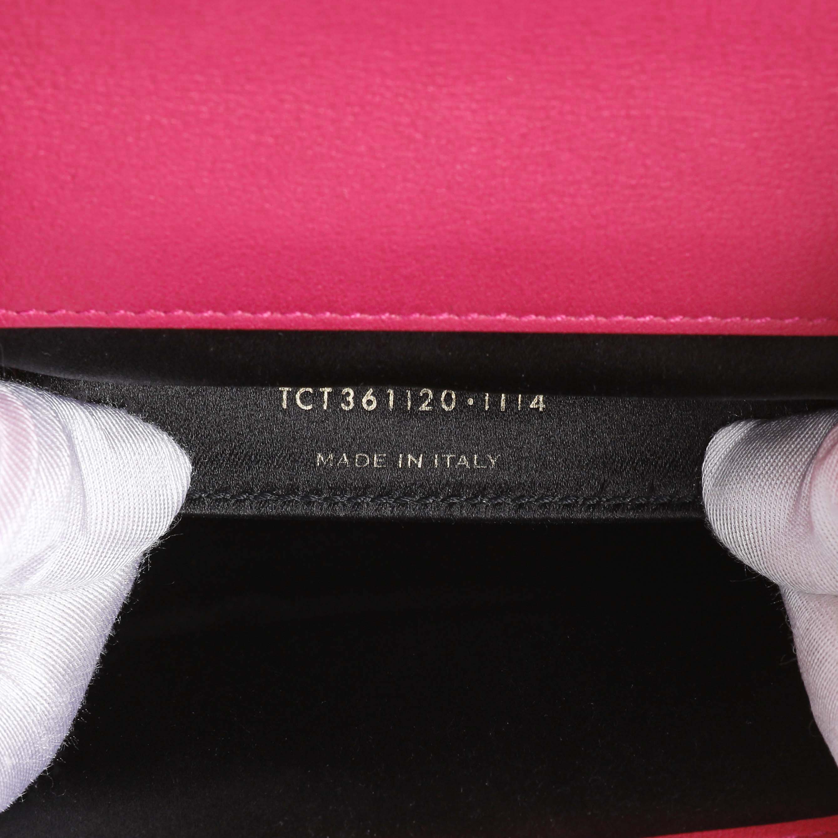 Saint Laurent Fuchsia Calfskin Monogram Large Belle De Jour Clutch - Image 6