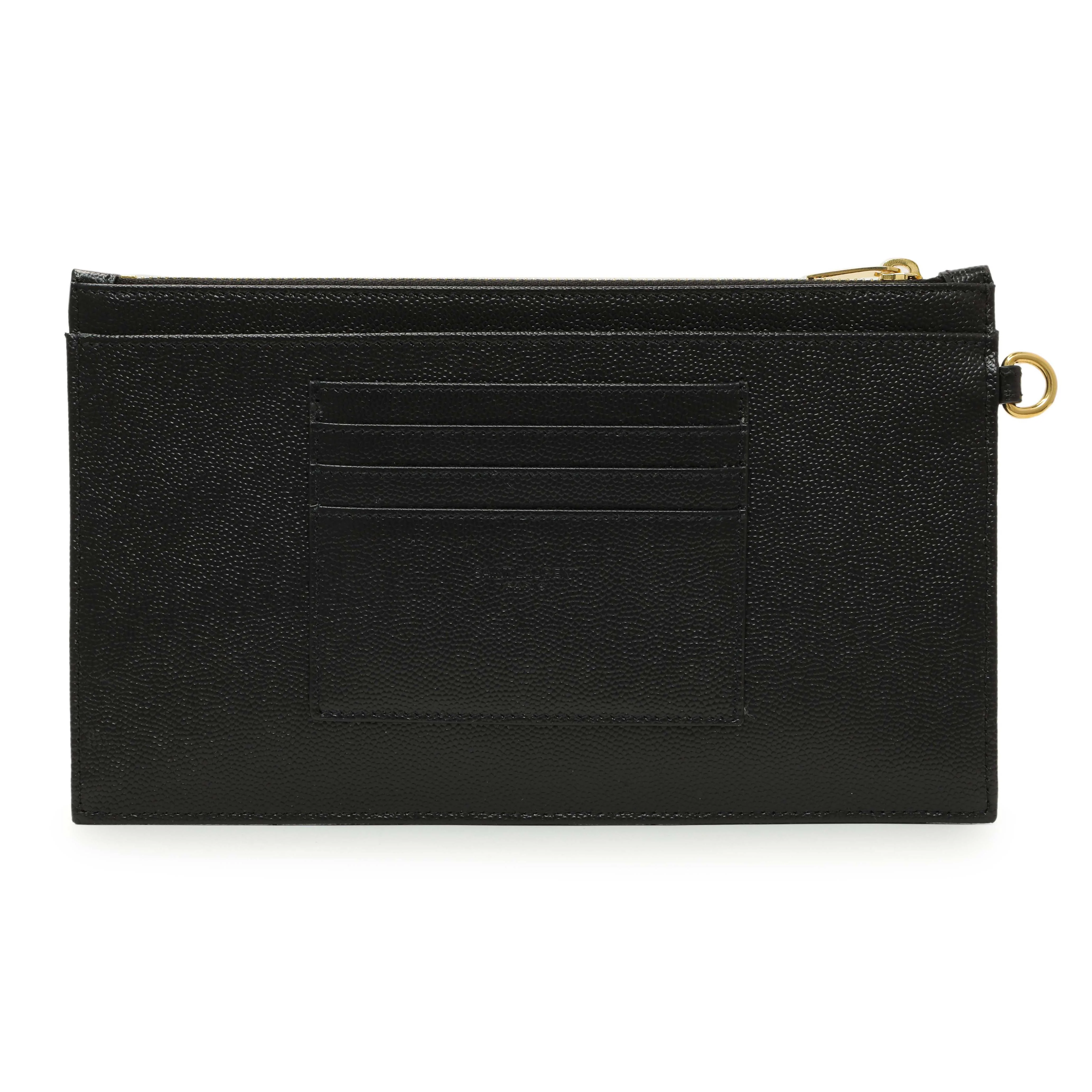 Saint Laurent Grain De Poudre Matelasse Chevron Monogram Large Bill Pouch - Image 2