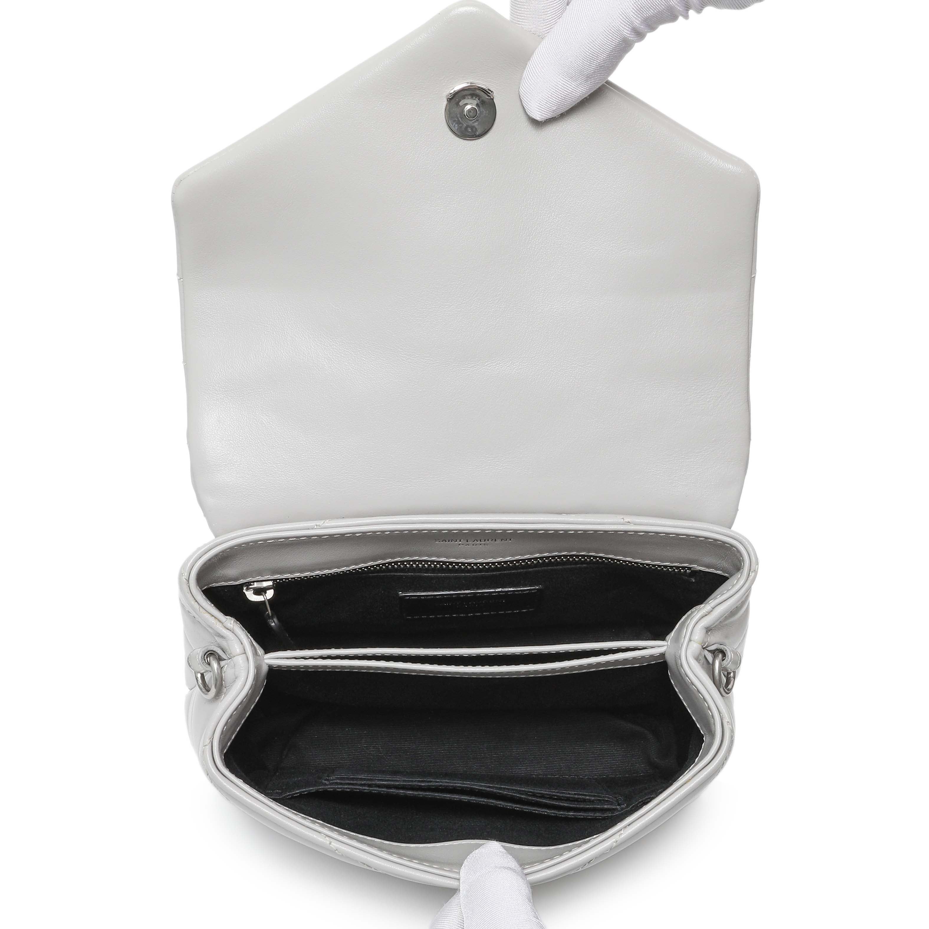 Saint Laurent Grey Calfskin Monogram Toy Loulou Crossbody - Image 4