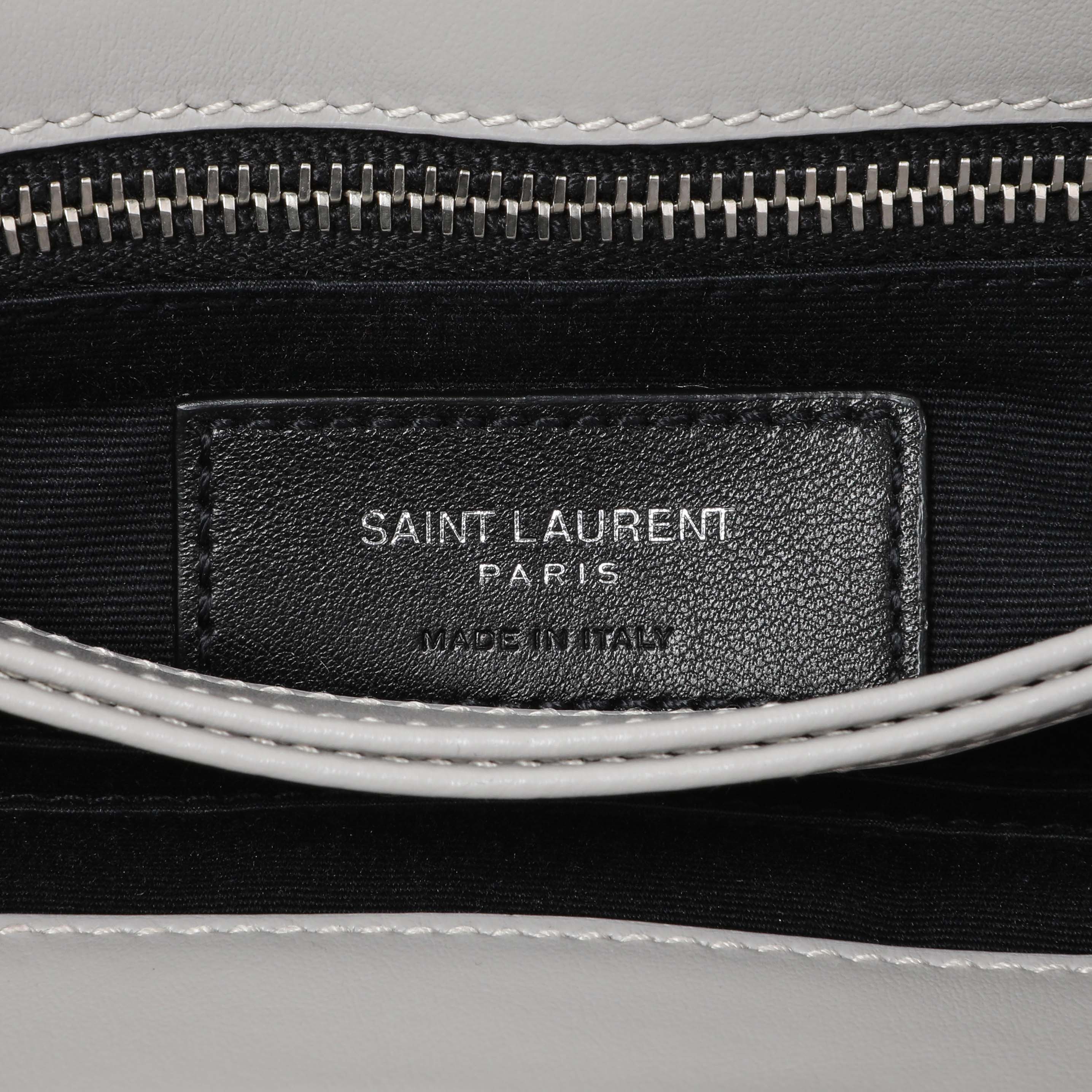 Saint Laurent Grey Calfskin Monogram Toy Loulou Crossbody - Image 5