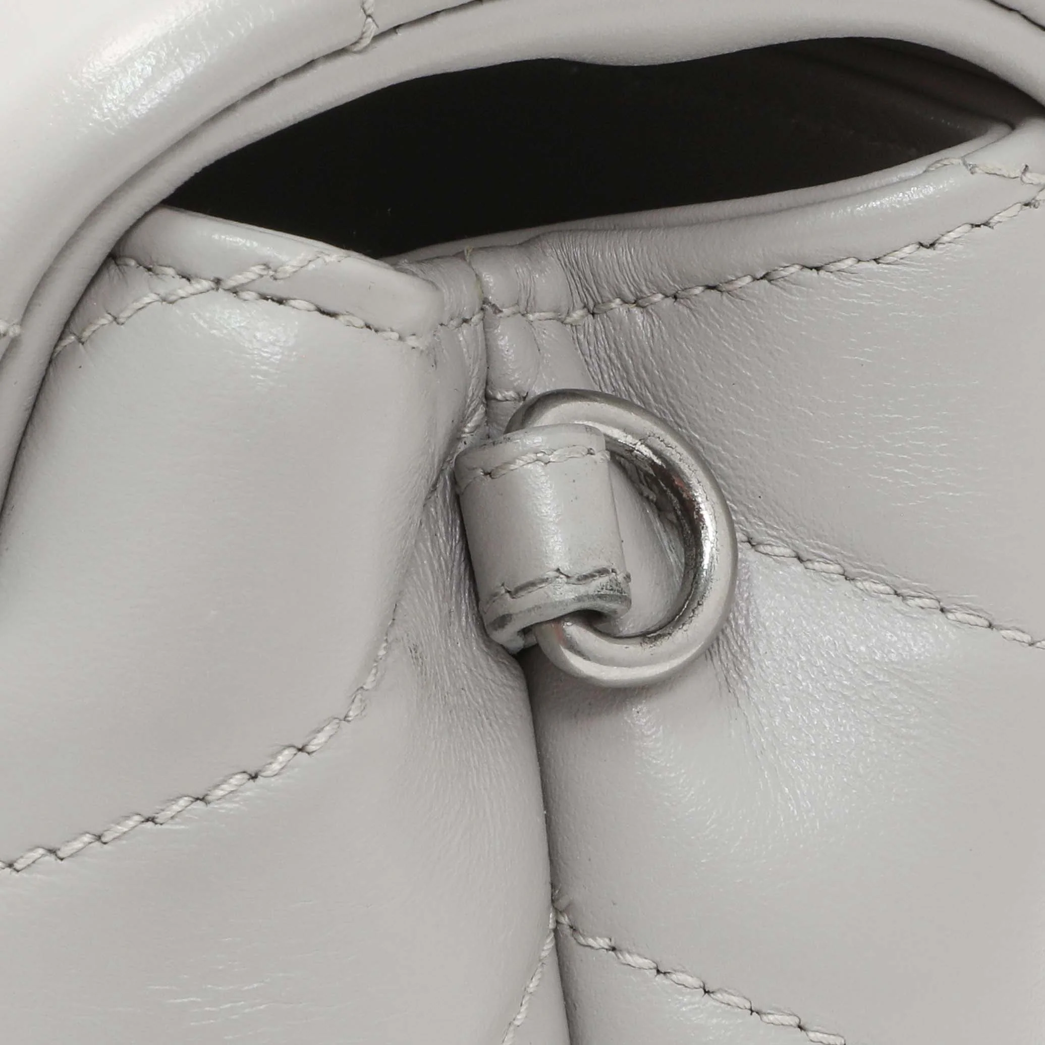 Saint Laurent Grey Calfskin Monogram Toy Loulou Crossbody - Image 7