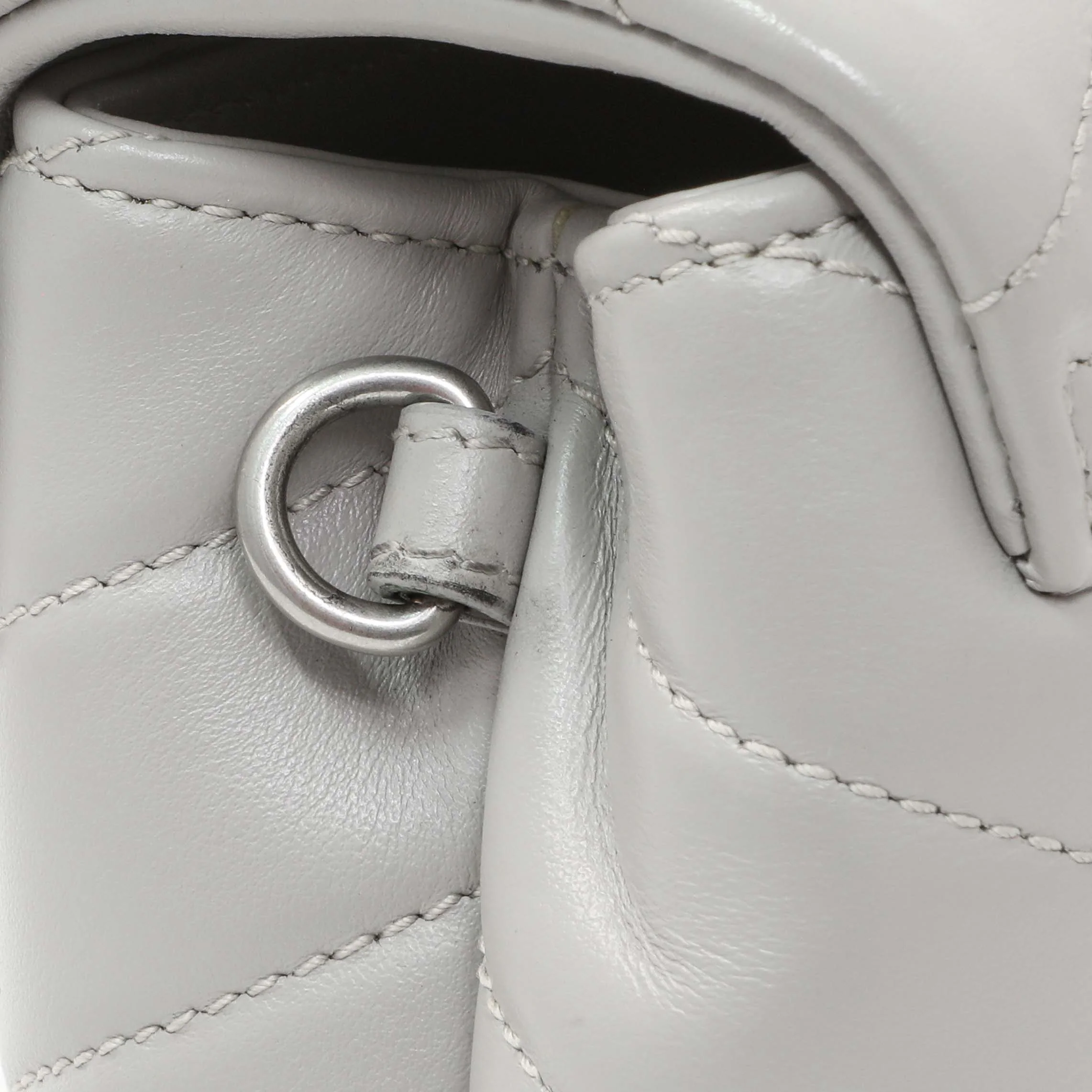 Saint Laurent Grey Calfskin Monogram Toy Loulou Crossbody - Image 8