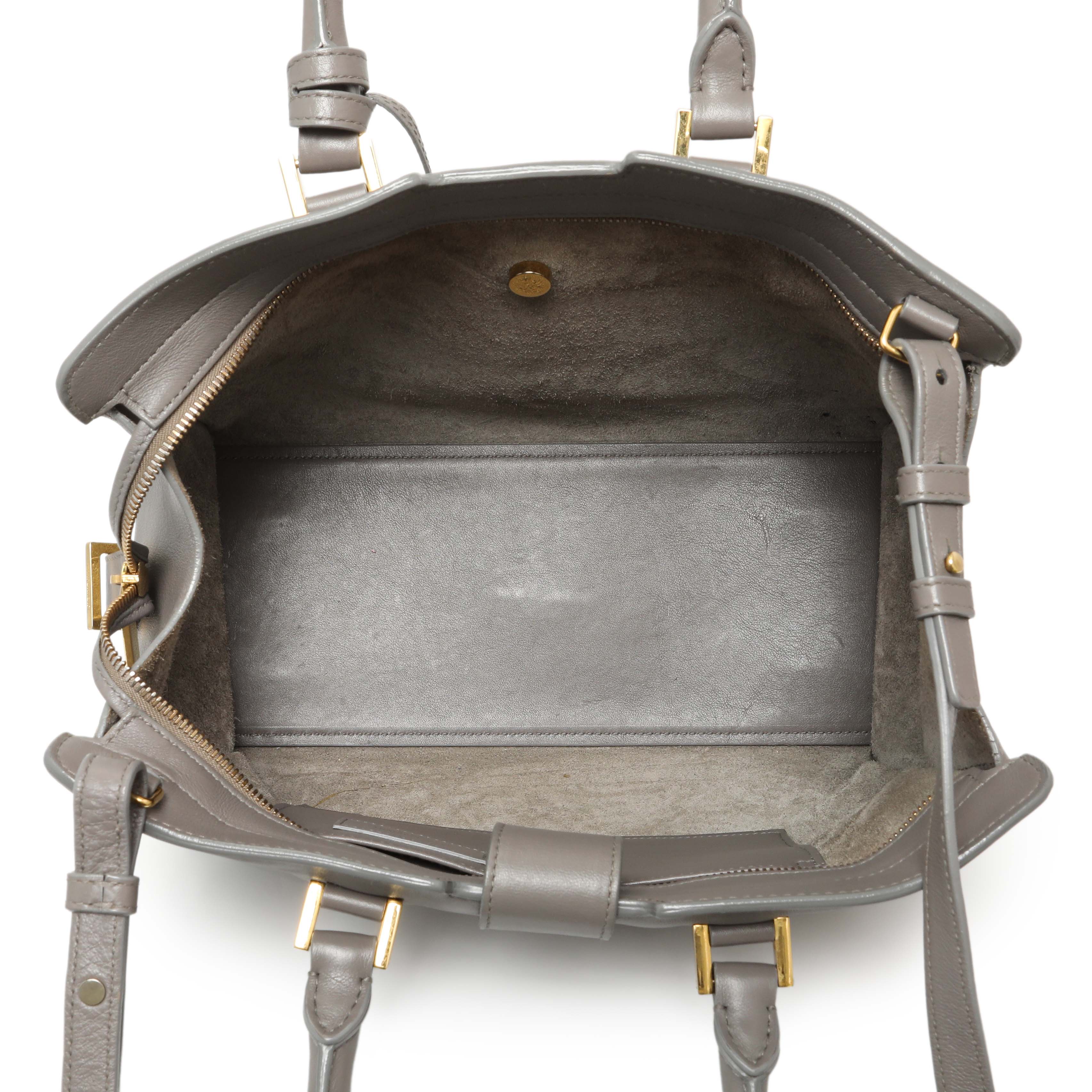 Saint Laurent Grey Calfskin Small Classic Y Cabas - Image 8