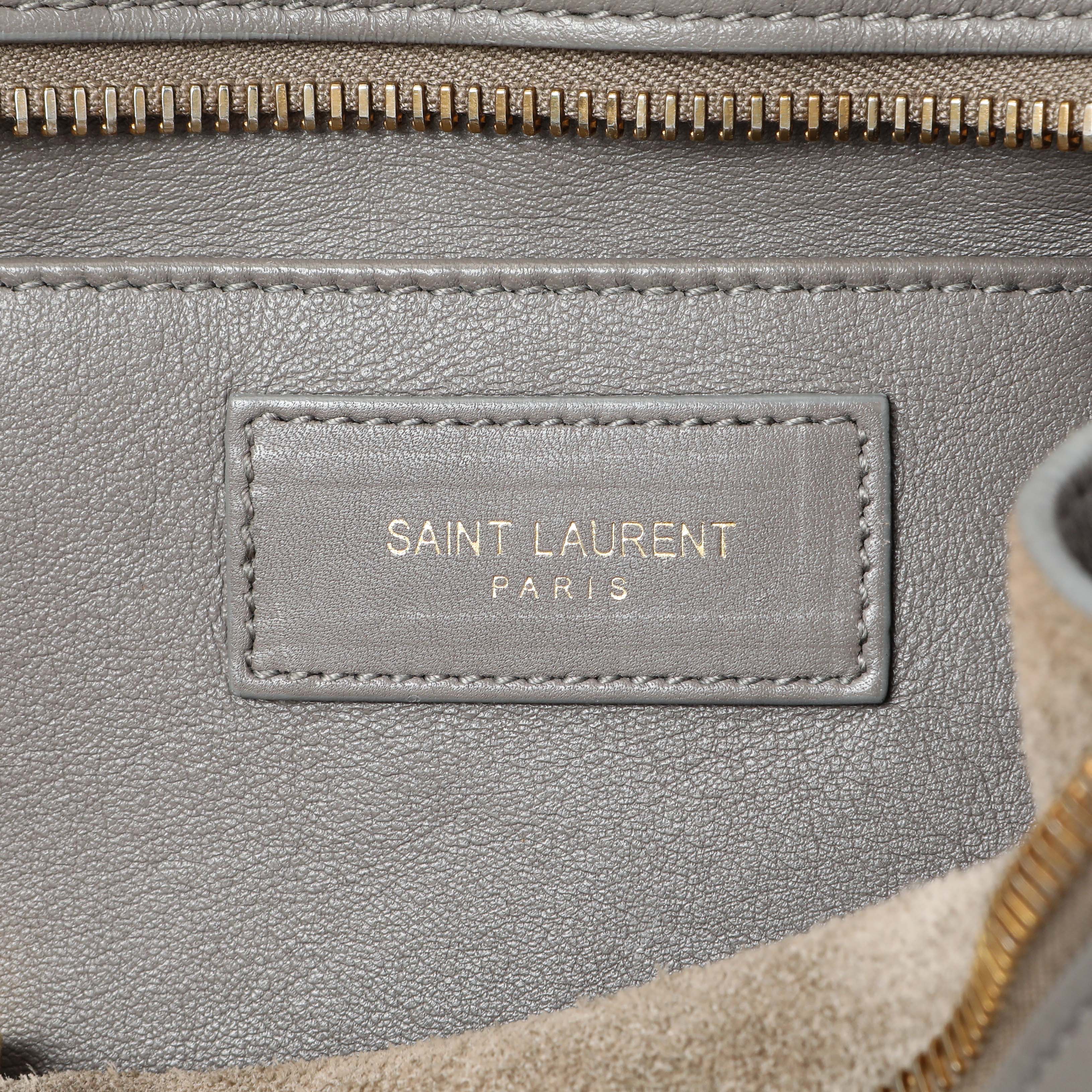 Saint Laurent Grey Calfskin Small Classic Y Cabas - Image 9