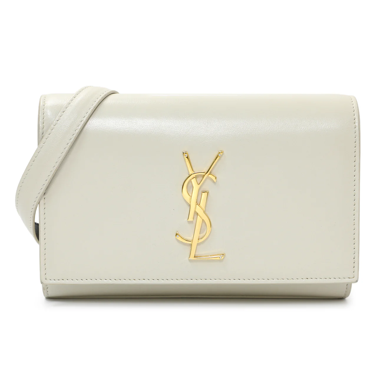 Saint Laurent Ivory Calfskin Kate Belt Bag