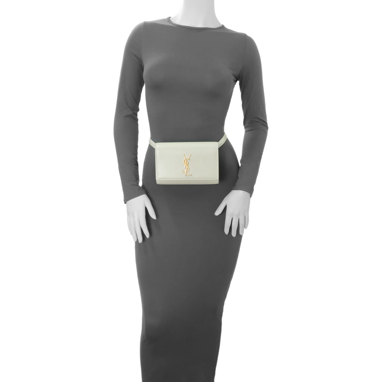 Saint Laurent Ivory Calfskin Kate Belt Bag - Image 12