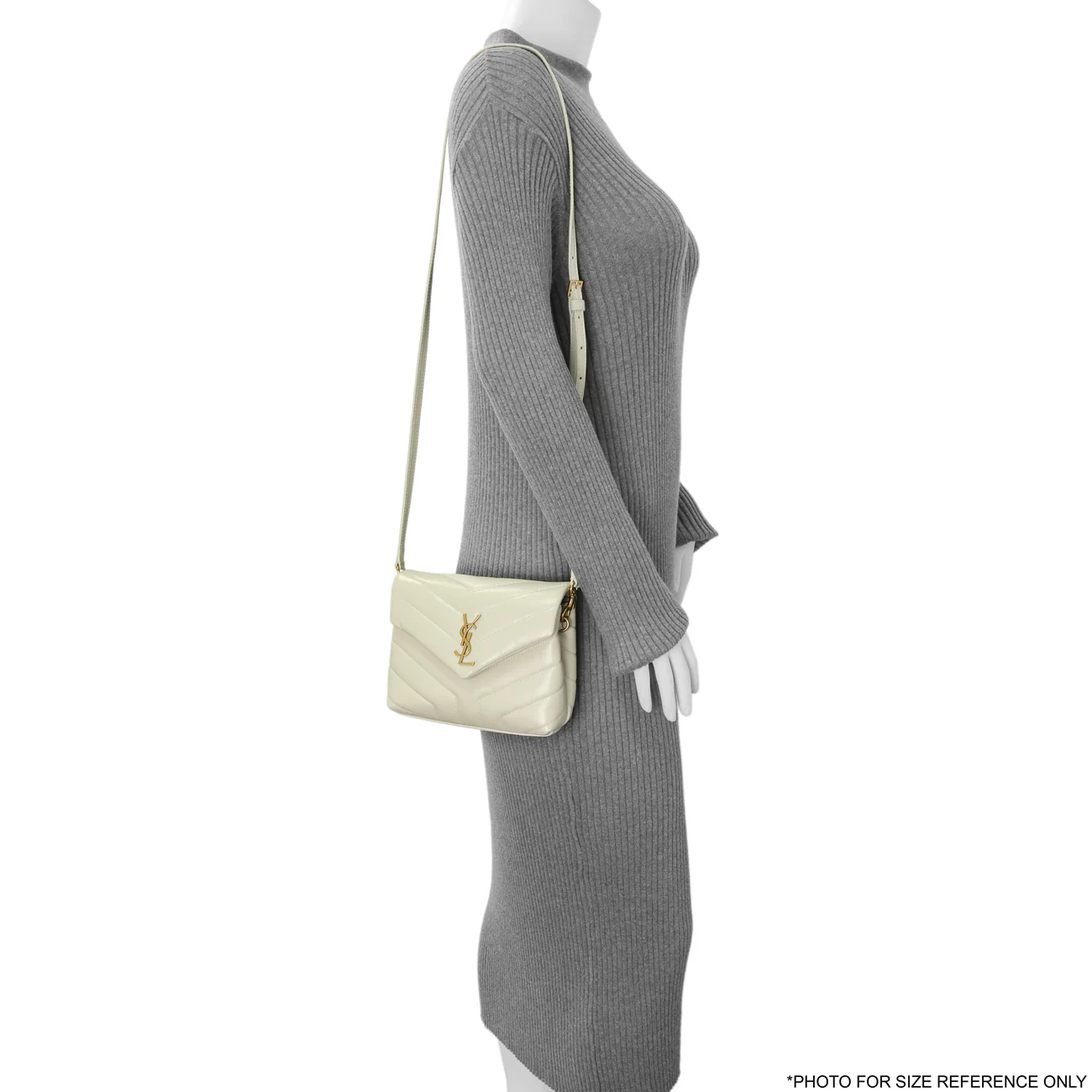 Saint Laurent Ivory Calfskin Monogram Toy Loulou Crossbody - Image 11
