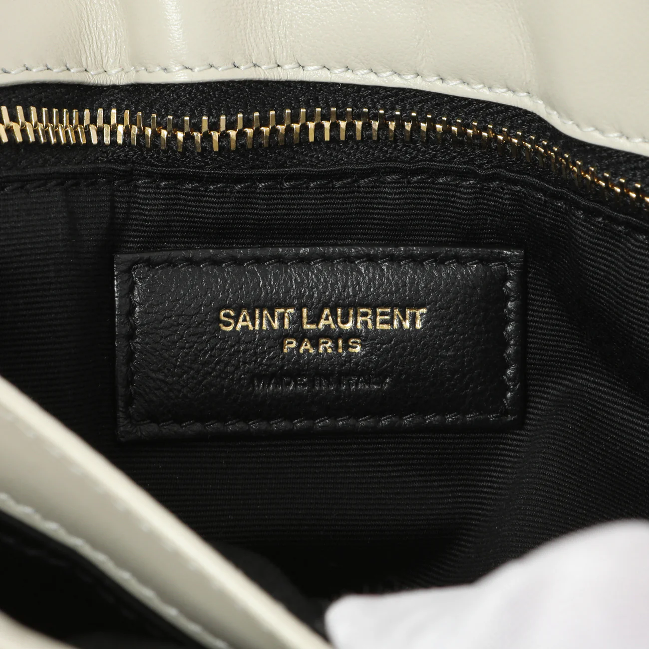 Saint Laurent Ivory Calfskin Monogram Toy Loulou Crossbody - Image 9