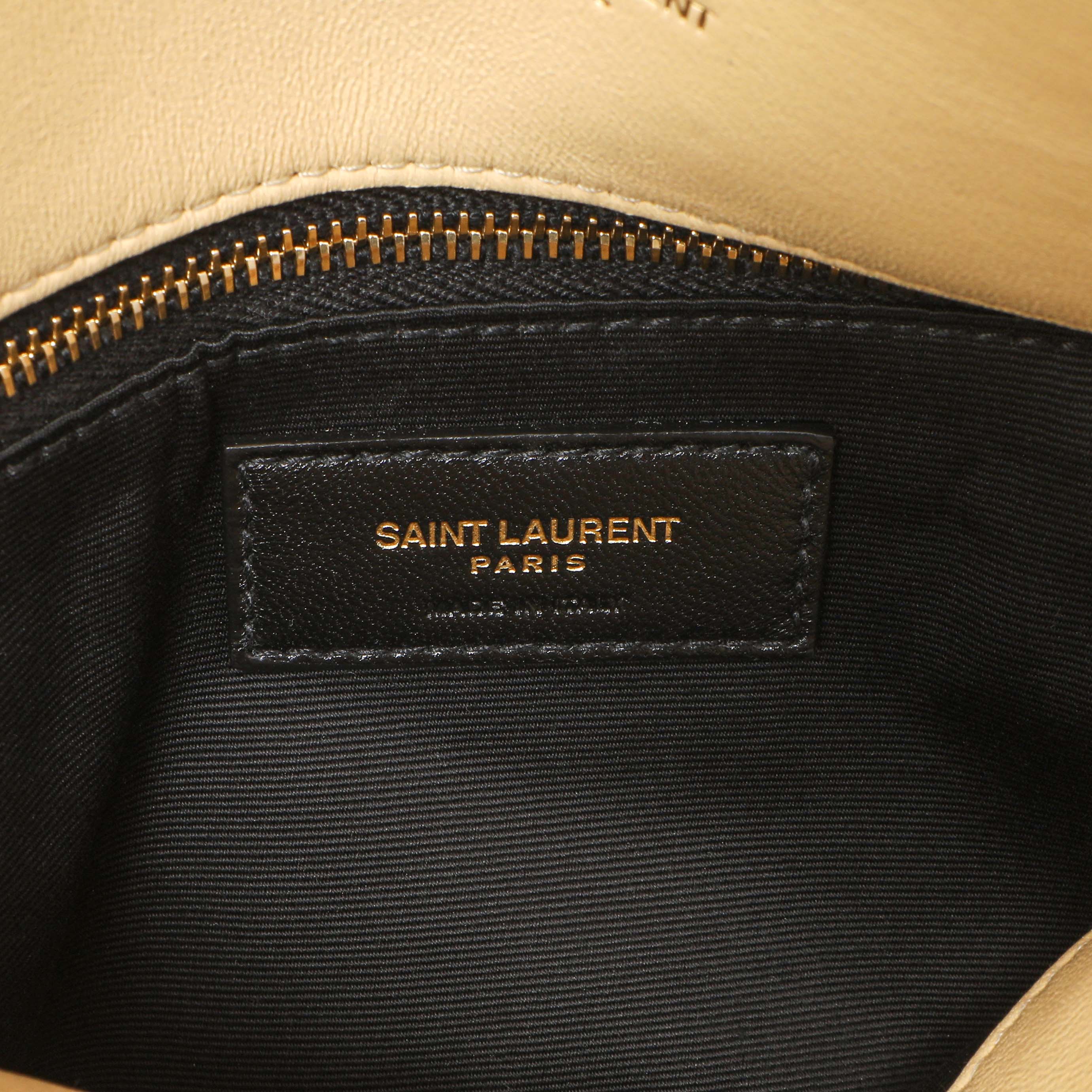 Saint Laurent Jaune Pale Lambskin Medium Loulou Puffer - Image 10
