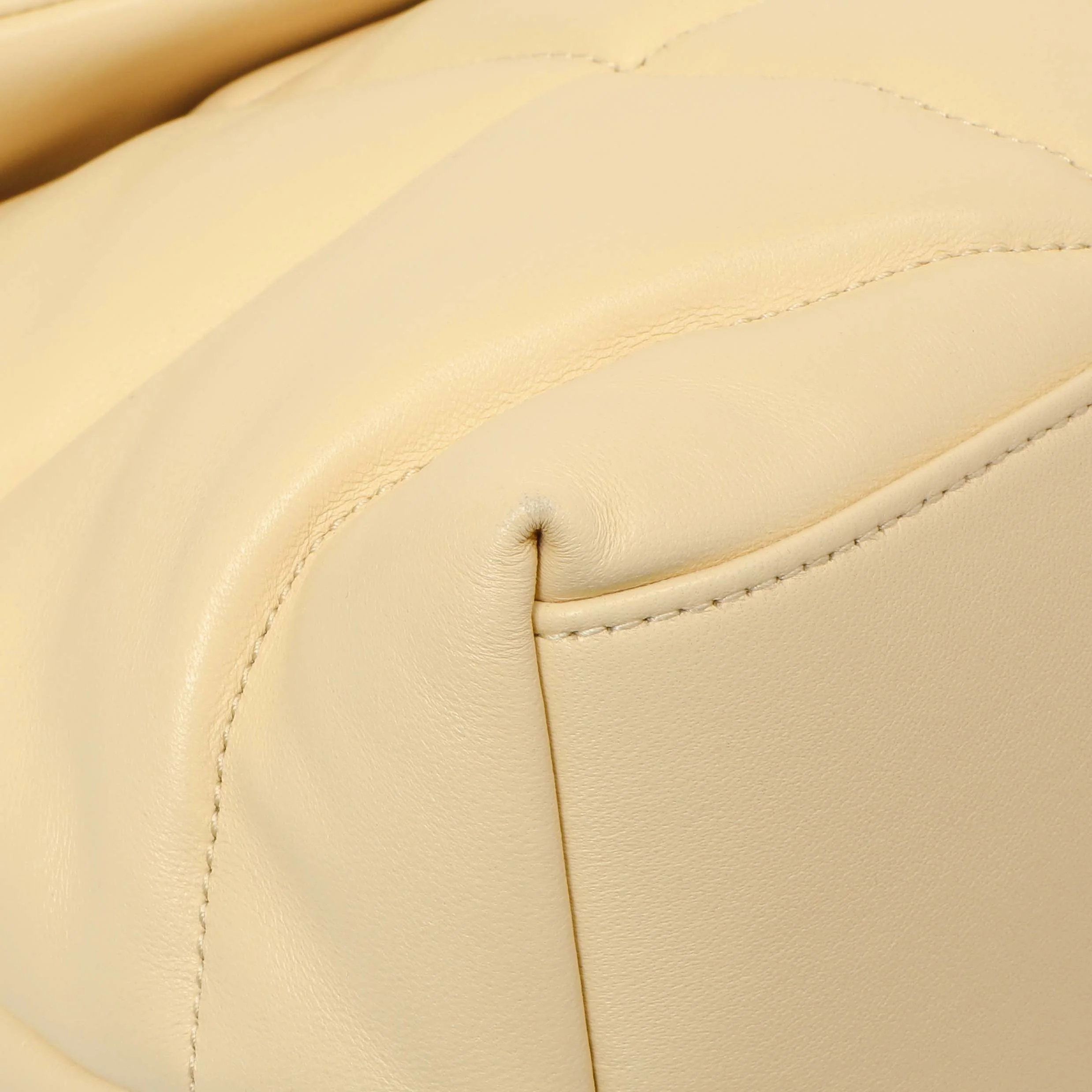 Saint Laurent Jaune Pale Lambskin Medium Loulou Puffer - Image 5