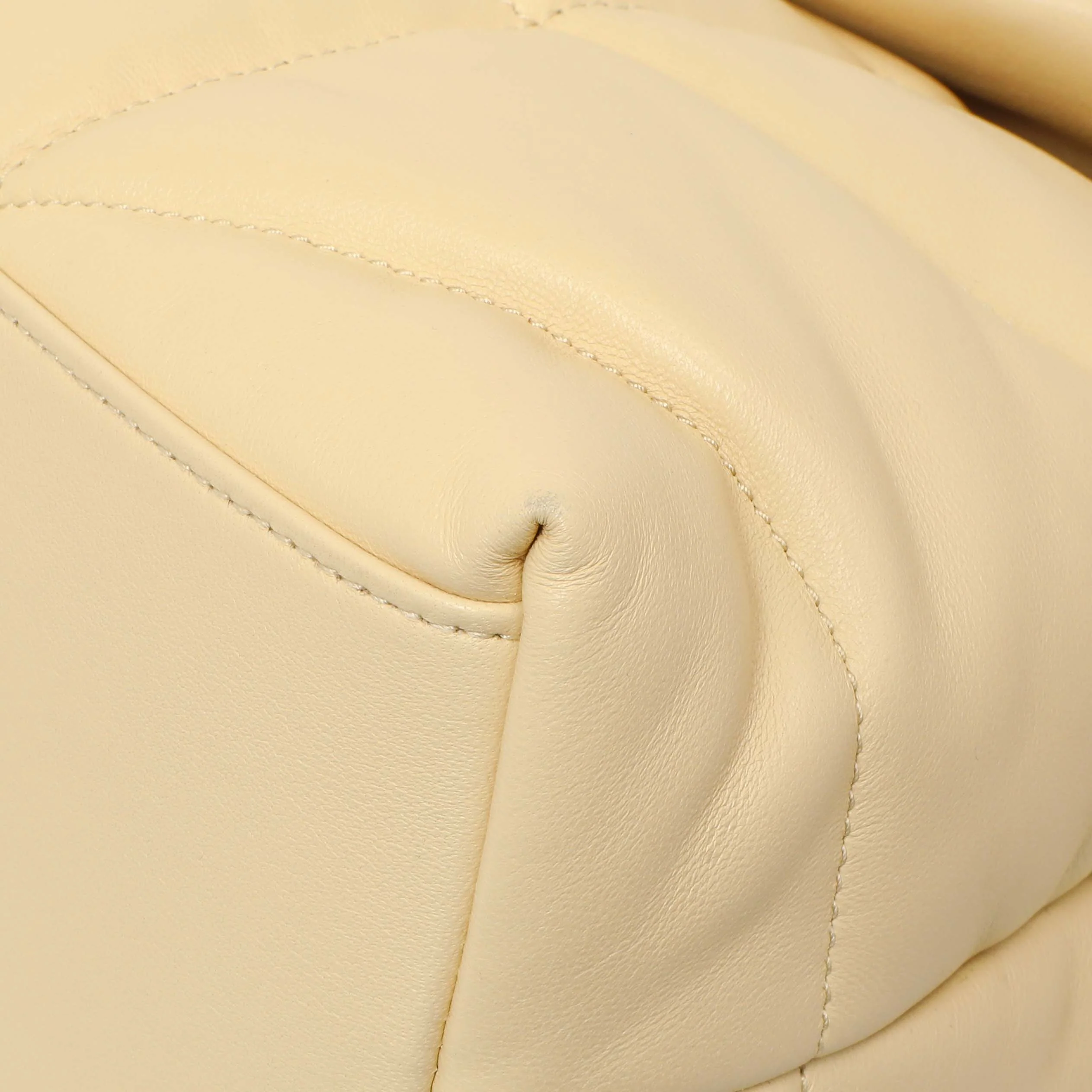 Saint Laurent Jaune Pale Lambskin Medium Loulou Puffer - Image 6