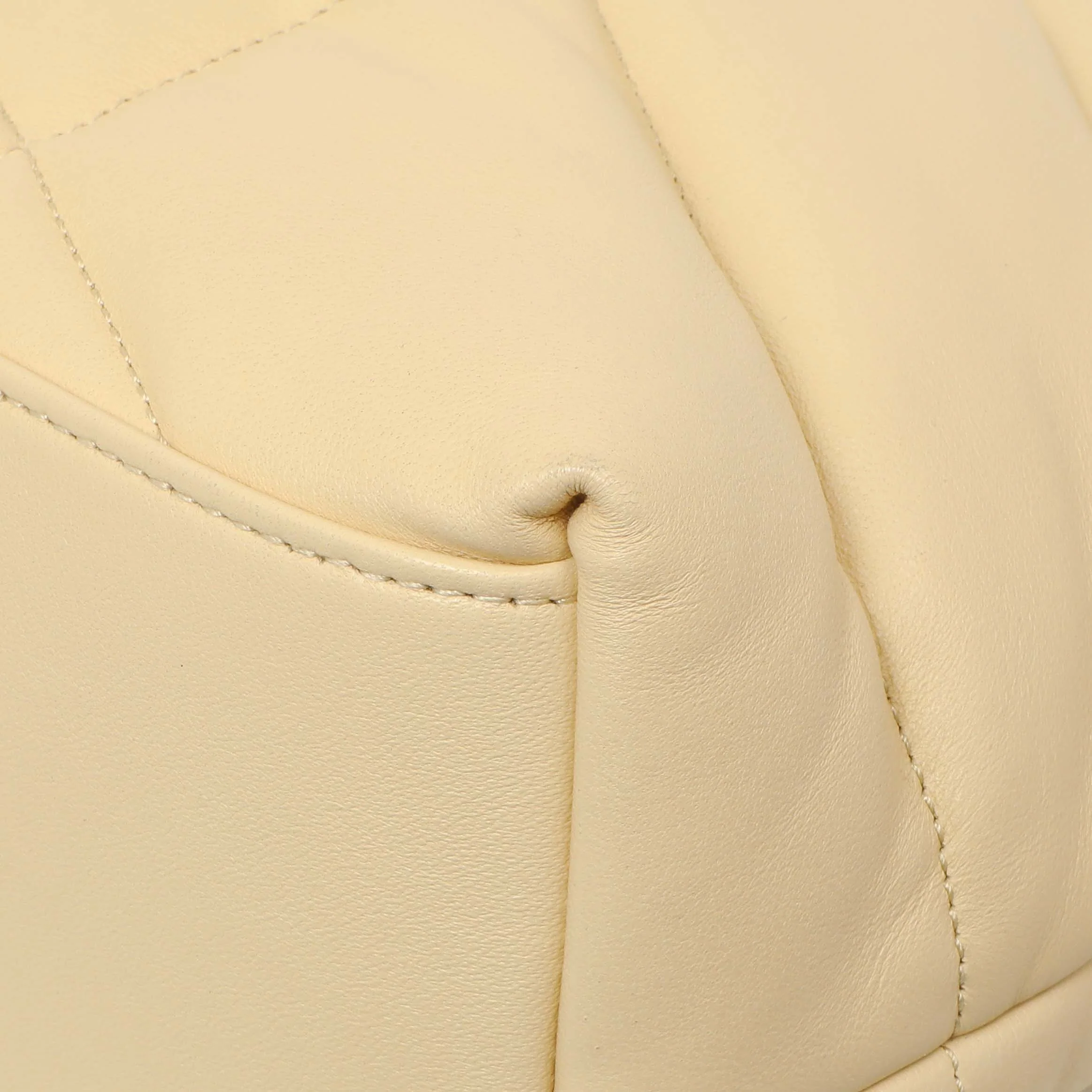 Saint Laurent Jaune Pale Lambskin Medium Loulou Puffer - Image 8