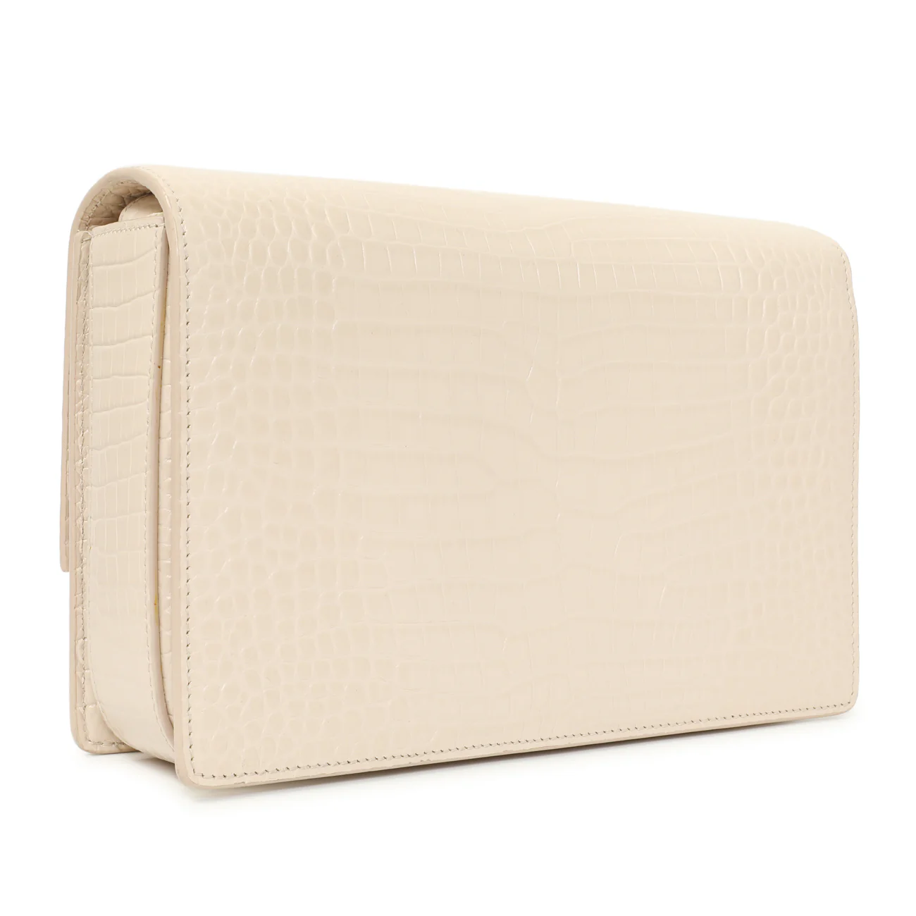 Saint Laurent Light Pink Crocodile Embossed Calfskin Medium Bellechasse - Image 3