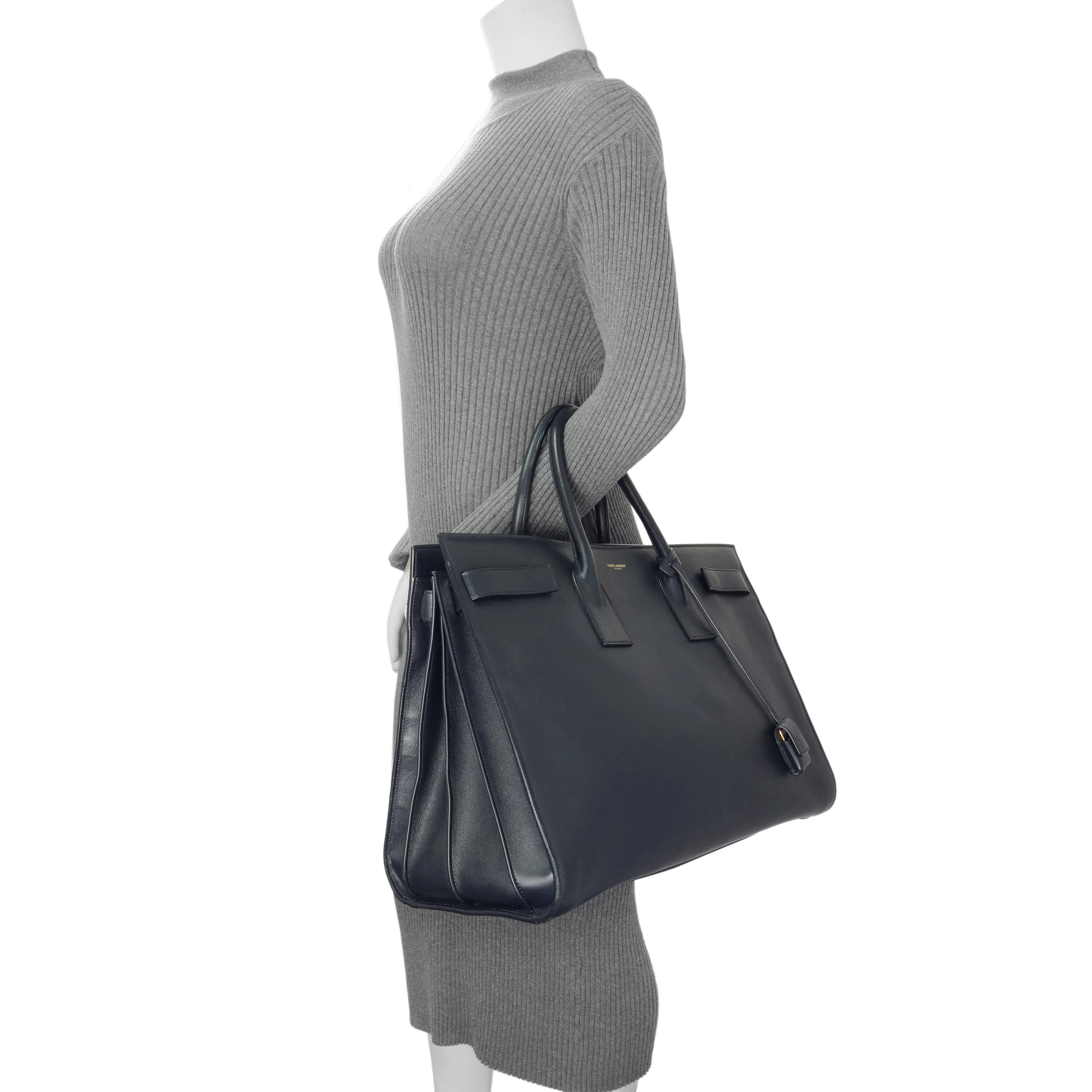 Saint Laurent Navy Calfskin Large Sac De Jour - Image 12