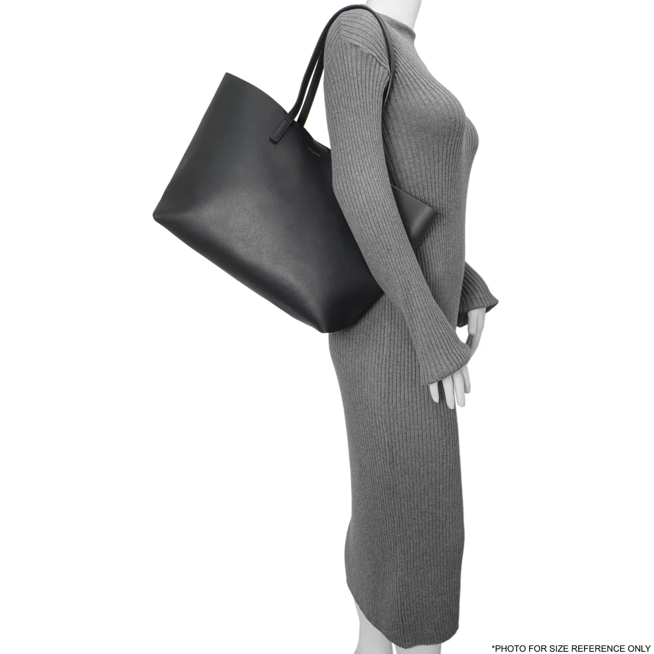 Saint Laurent Navy Calfskin Large Shopping Tote - Image 11
