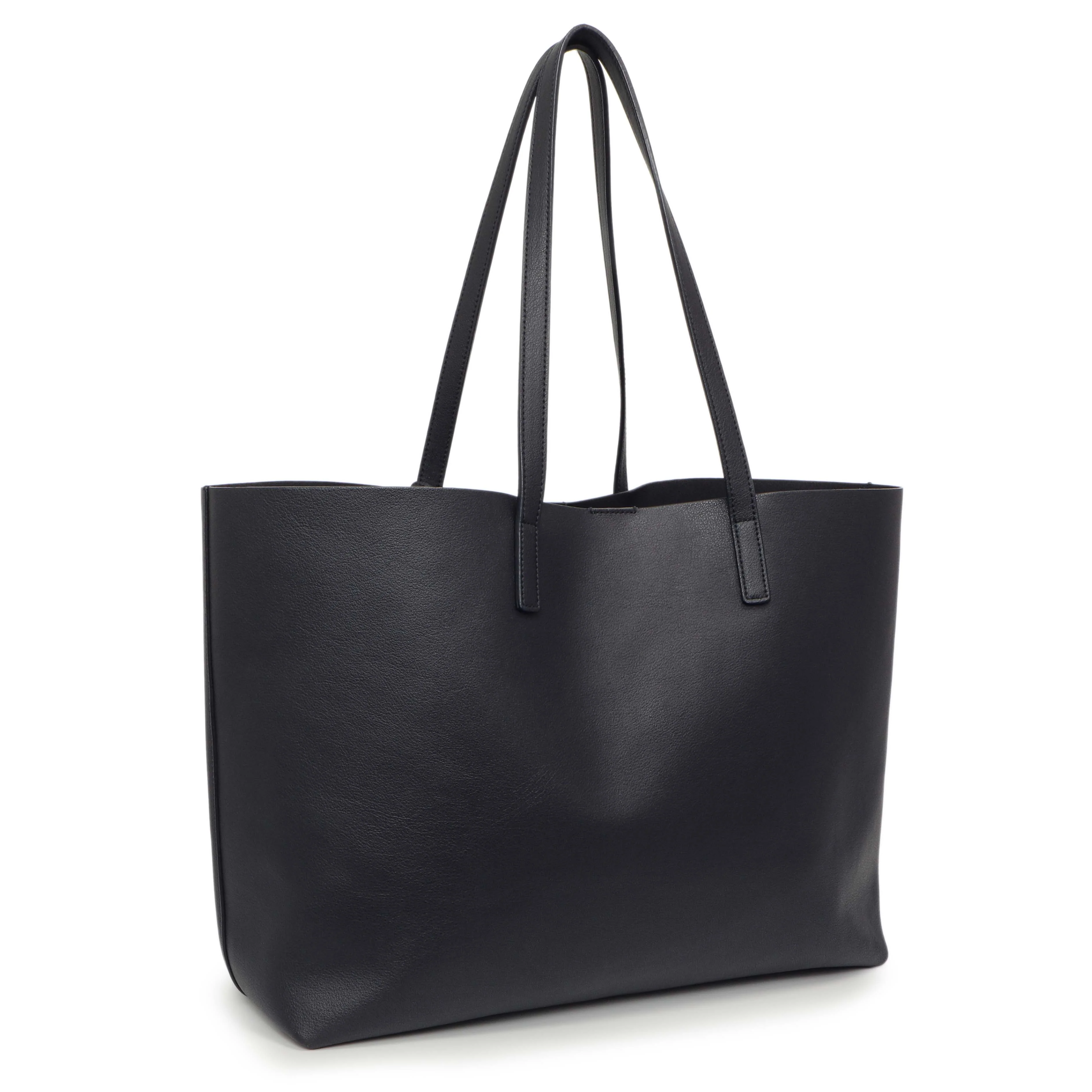 Saint Laurent Navy Calfskin Large Shopping Tote - Image 2