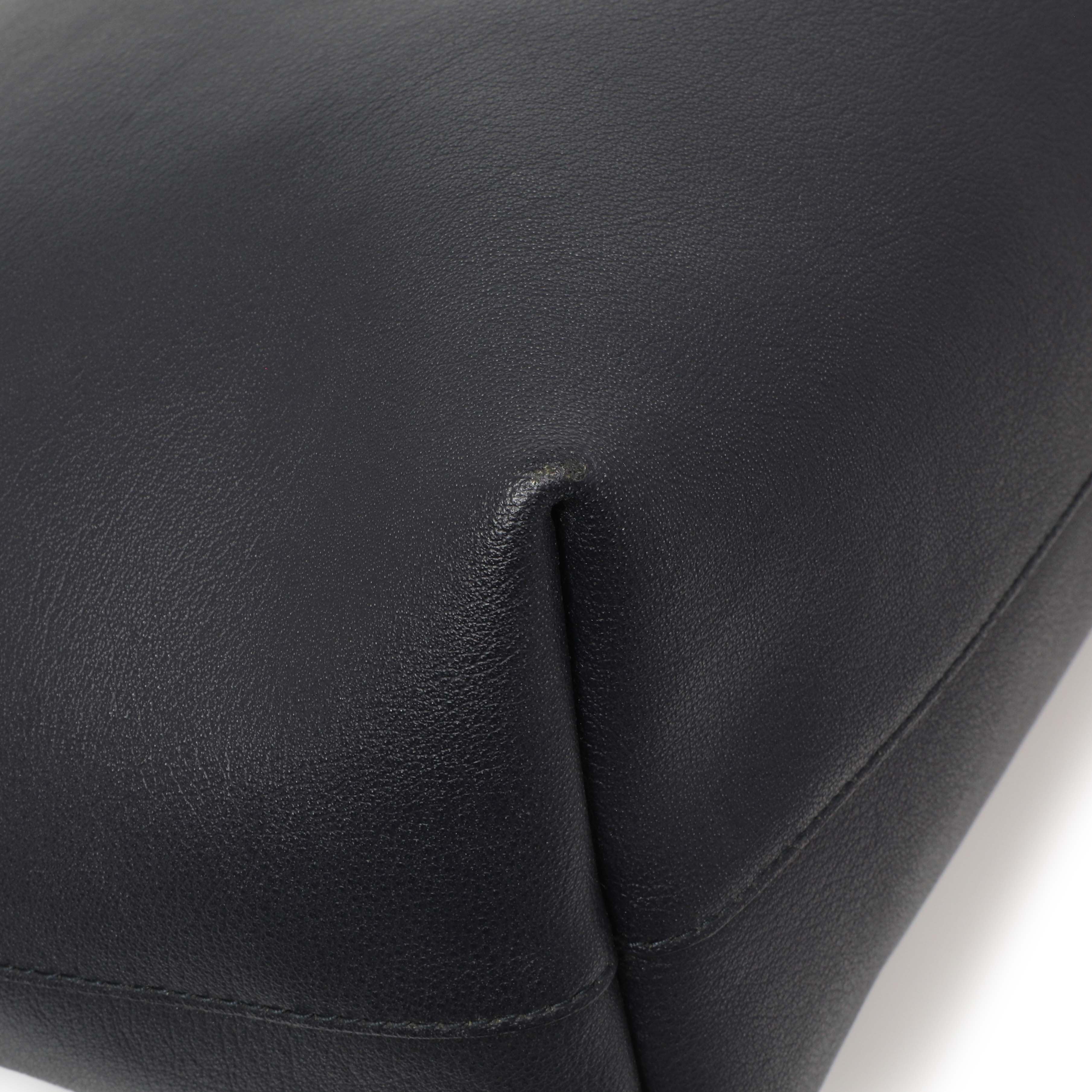 Saint Laurent Navy Calfskin Large Shopping Tote - Image 4