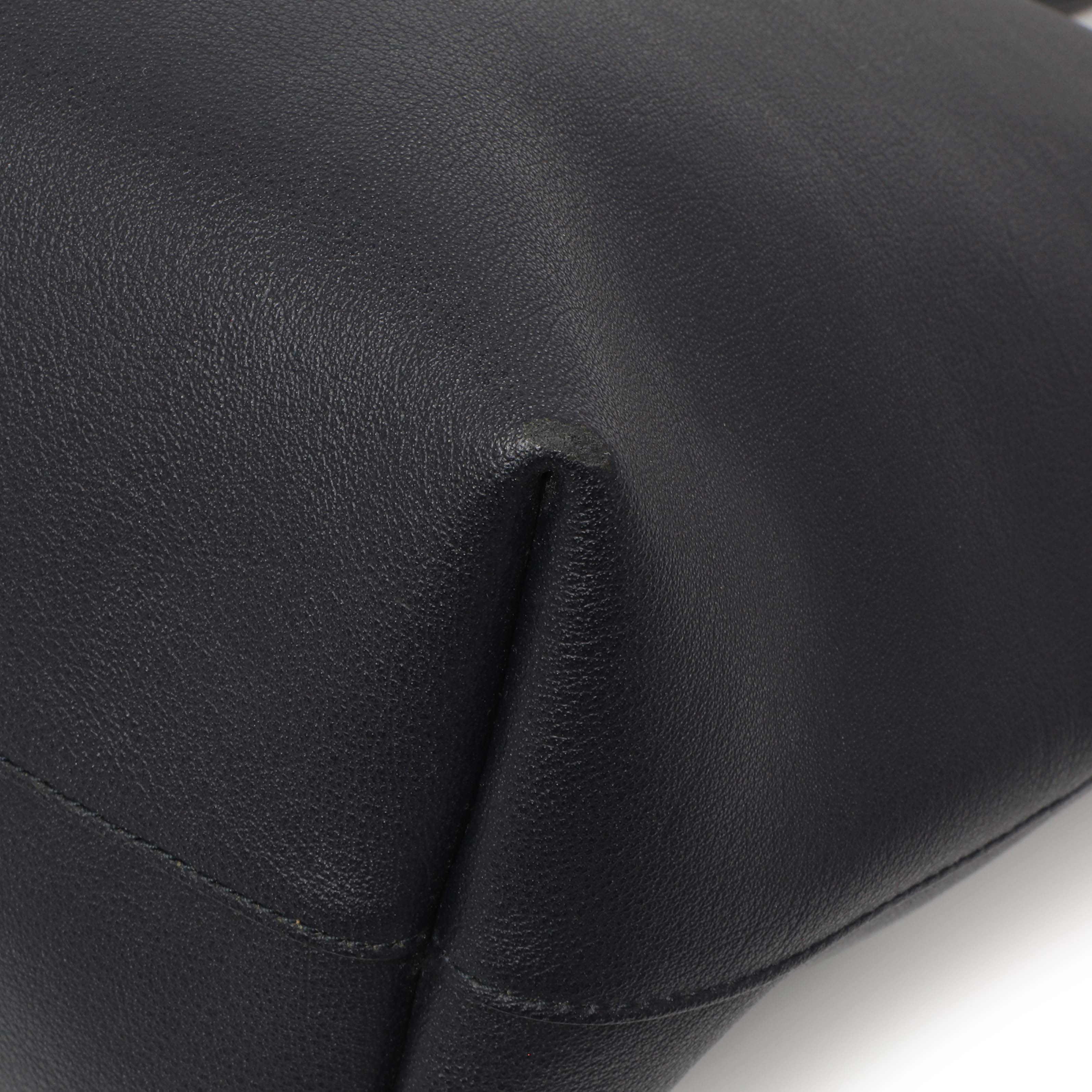 Saint Laurent Navy Calfskin Large Shopping Tote - Image 5