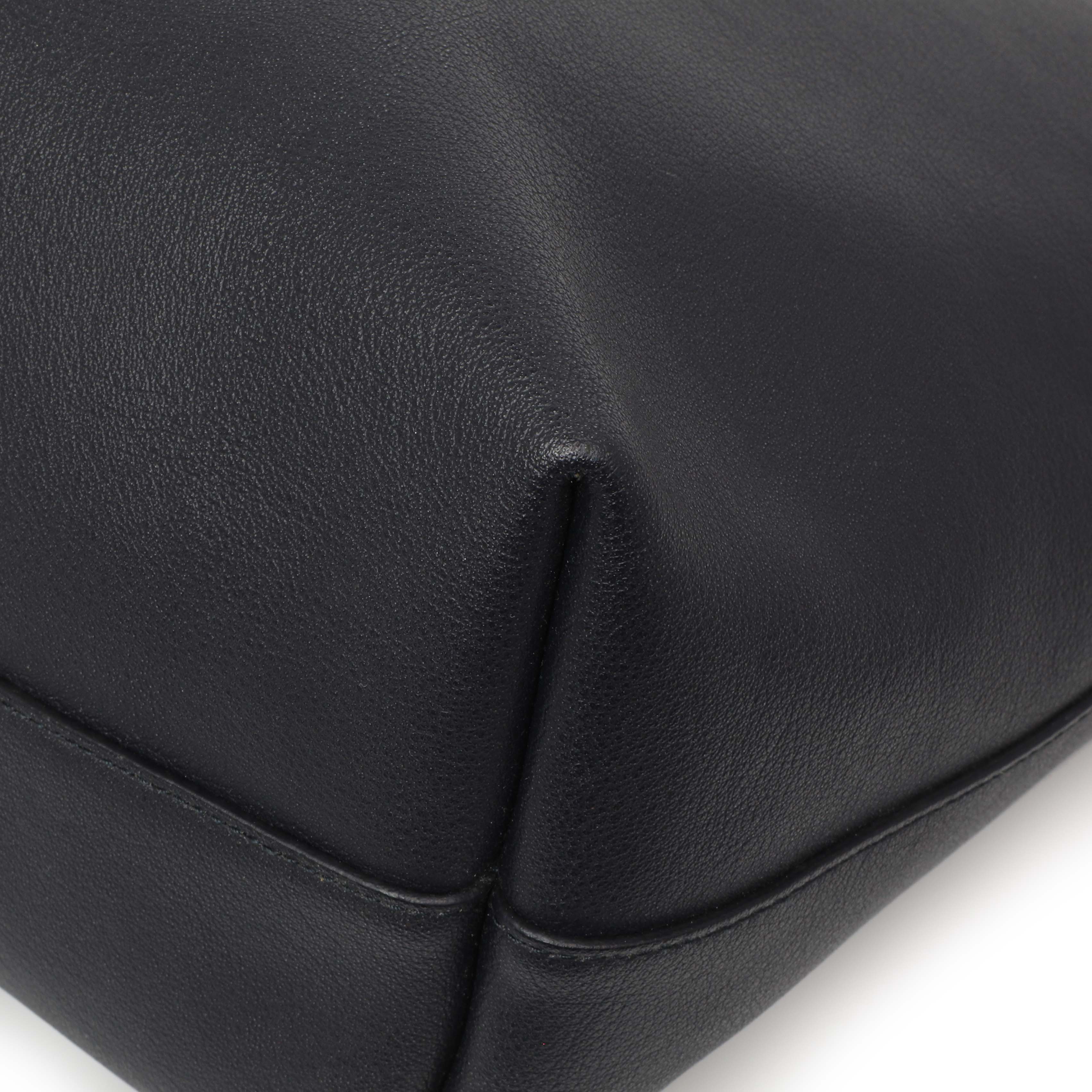 Saint Laurent Navy Calfskin Large Shopping Tote - Image 7