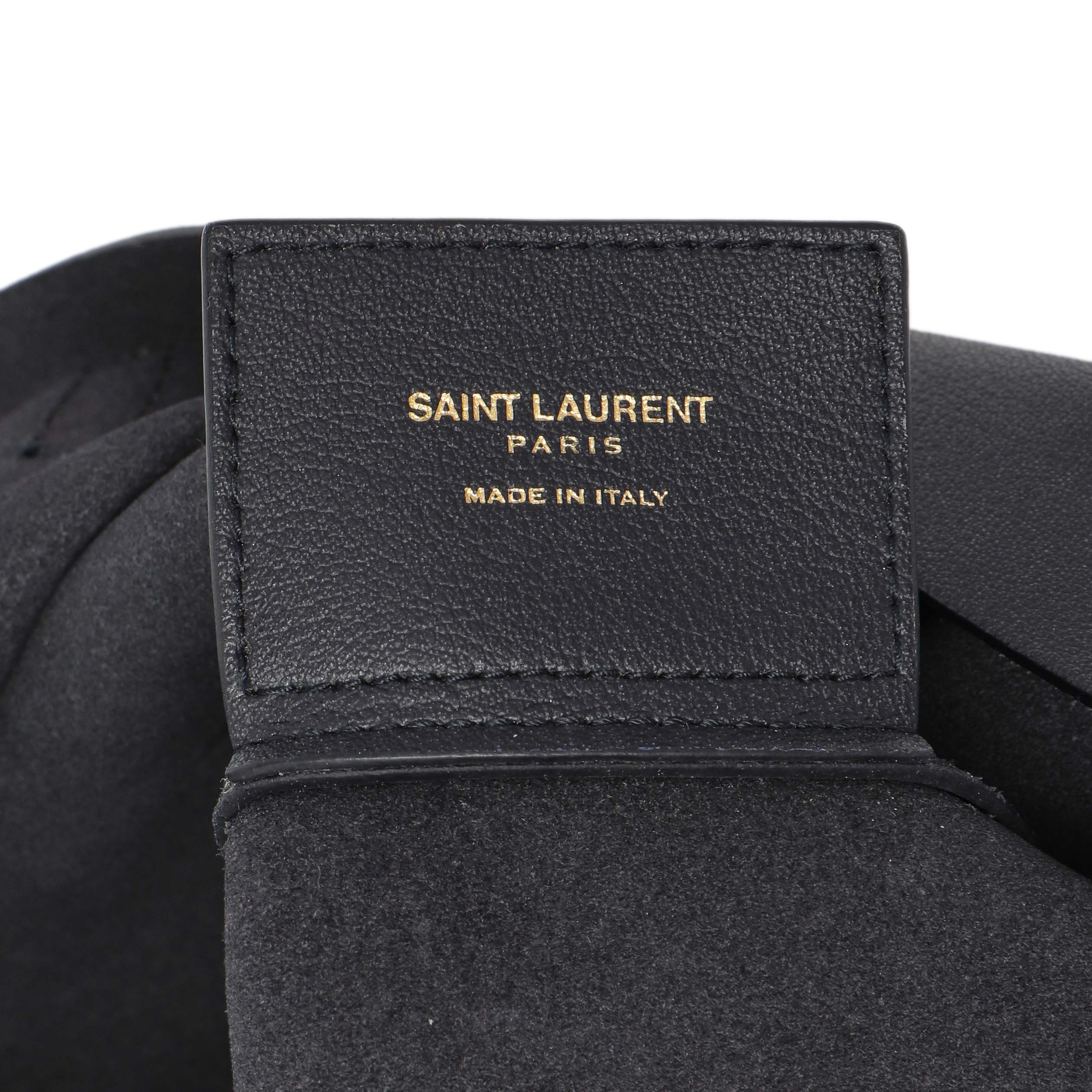 Saint Laurent Navy Calfskin Large Shopping Tote - Image 9