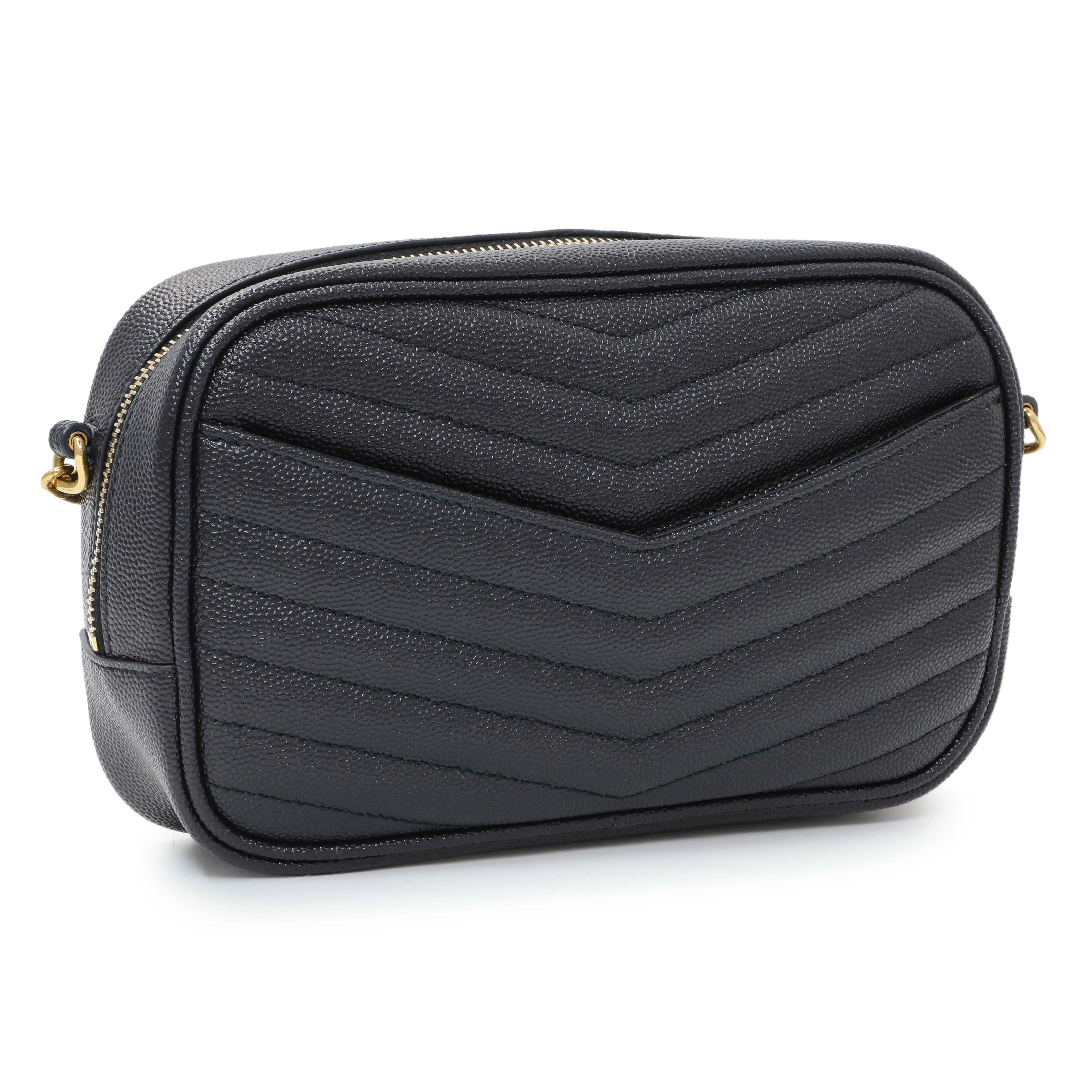 Saint Laurent Navy Grain De Poudre Matelasse Monogram Mini Lou Camera Bag - Image 2