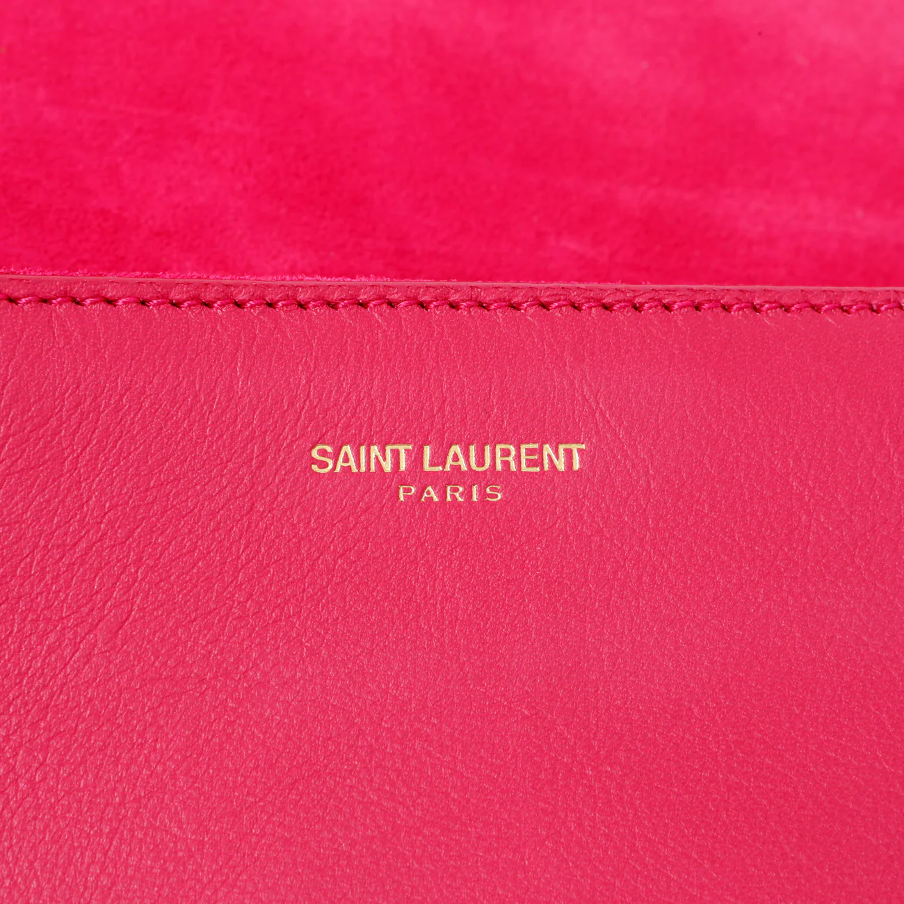 Saint Laurent Pink Calfskin Y Ligne Clutch - Image 11